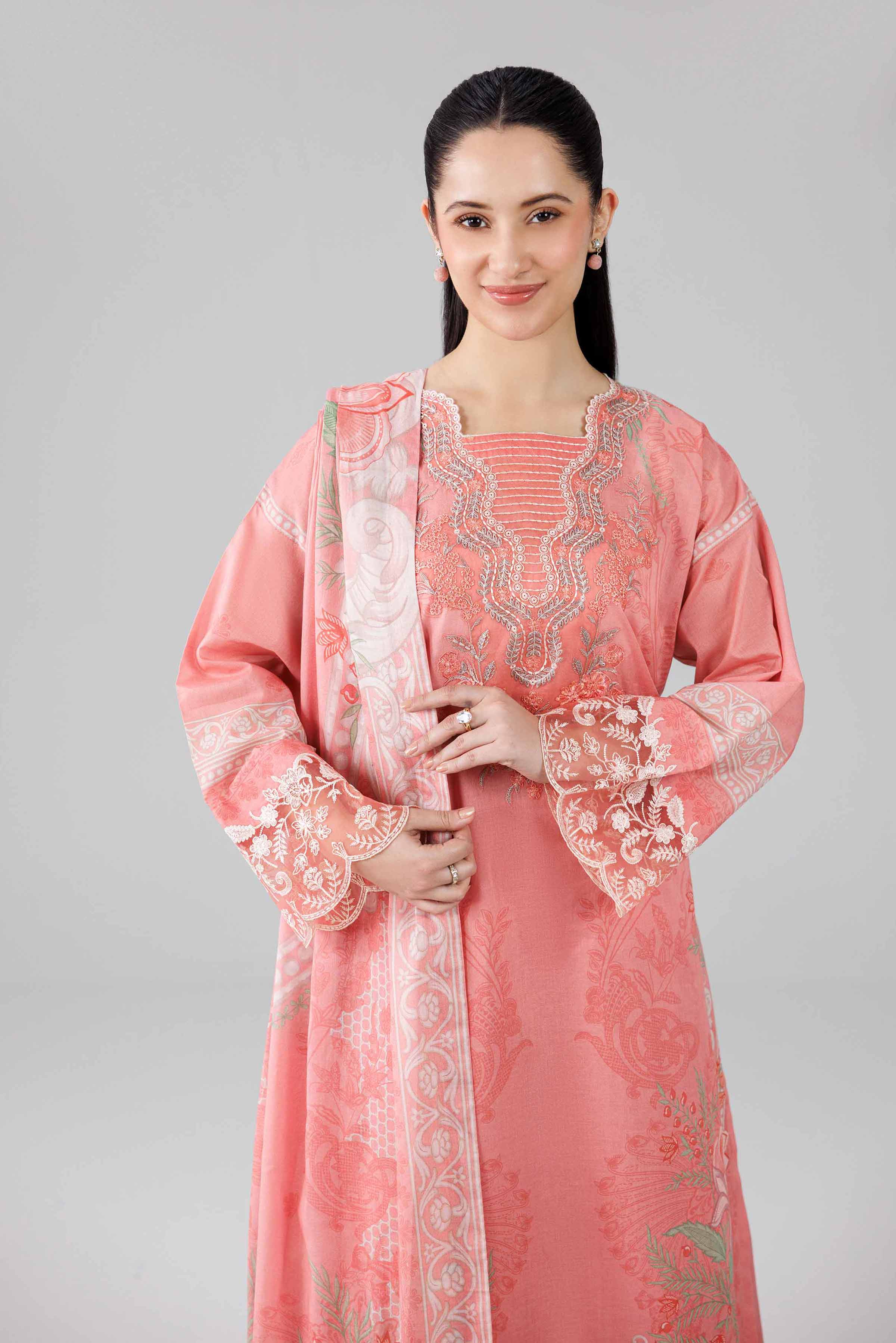 3 Piece - Digital Printed Embroidered Suit - 42601841