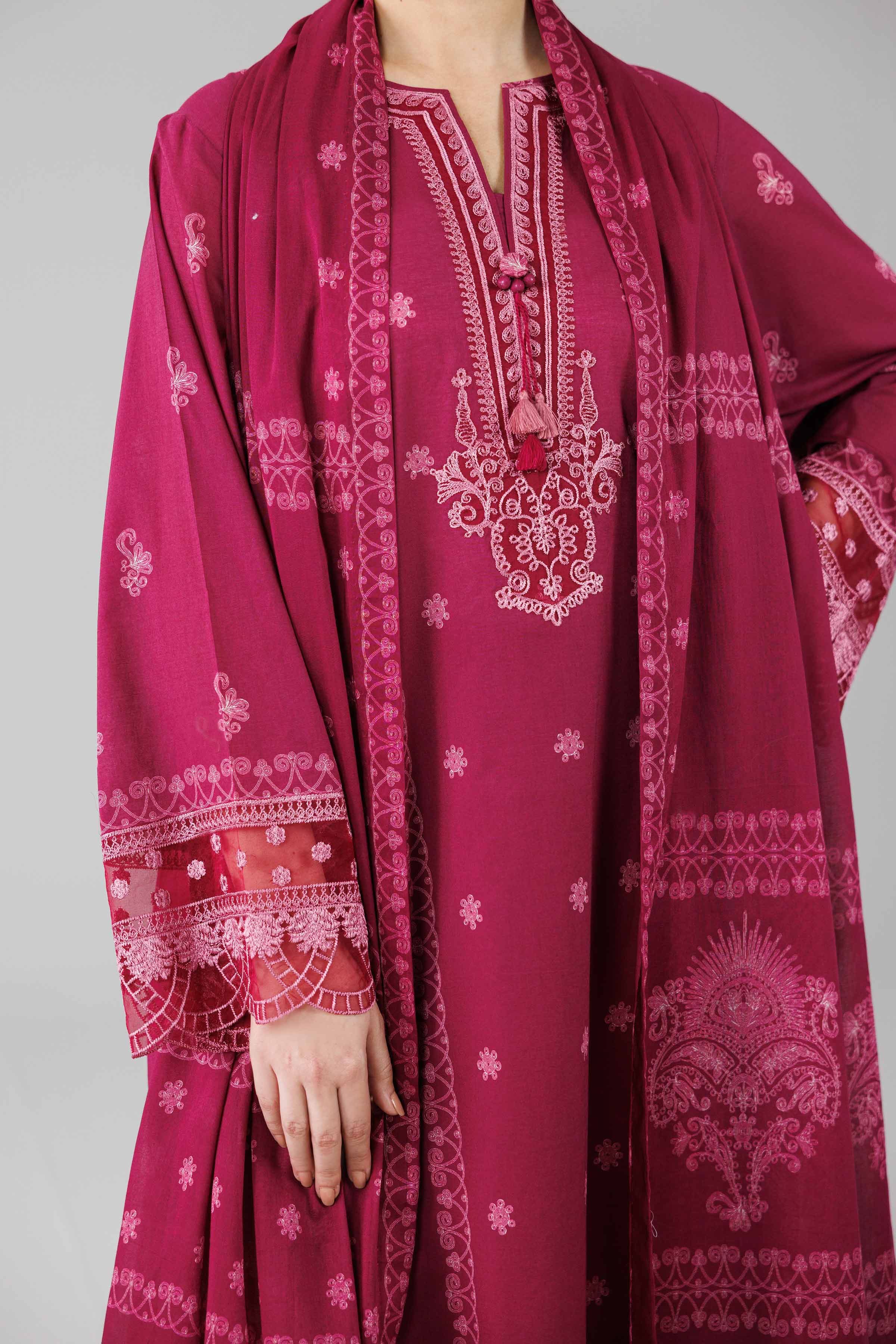 3 Piece - Digital Printed Embroidered Suit - 42601842