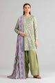 3 Piece Unstitched Embroidered Raw Silk Suit
