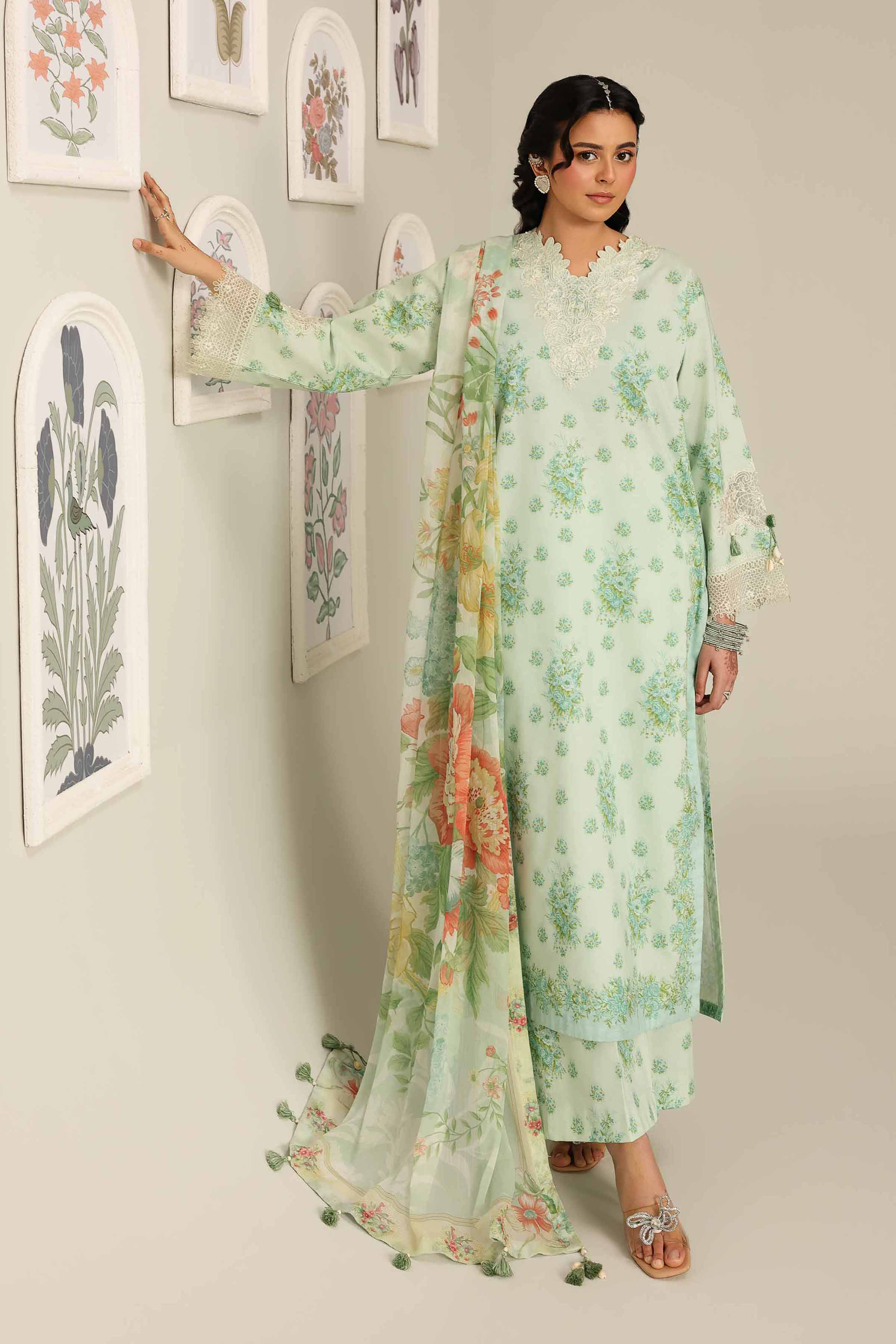 3 Piece - Digital Printed Embroidered Suit - 42601909