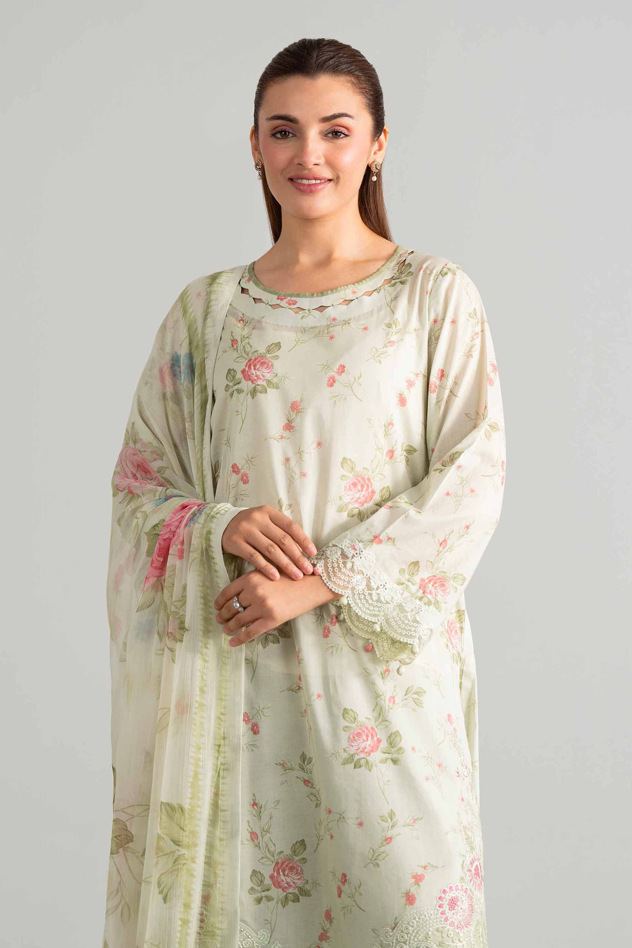 3 Piece - Digital Printed Embroidered Suit - 42601913