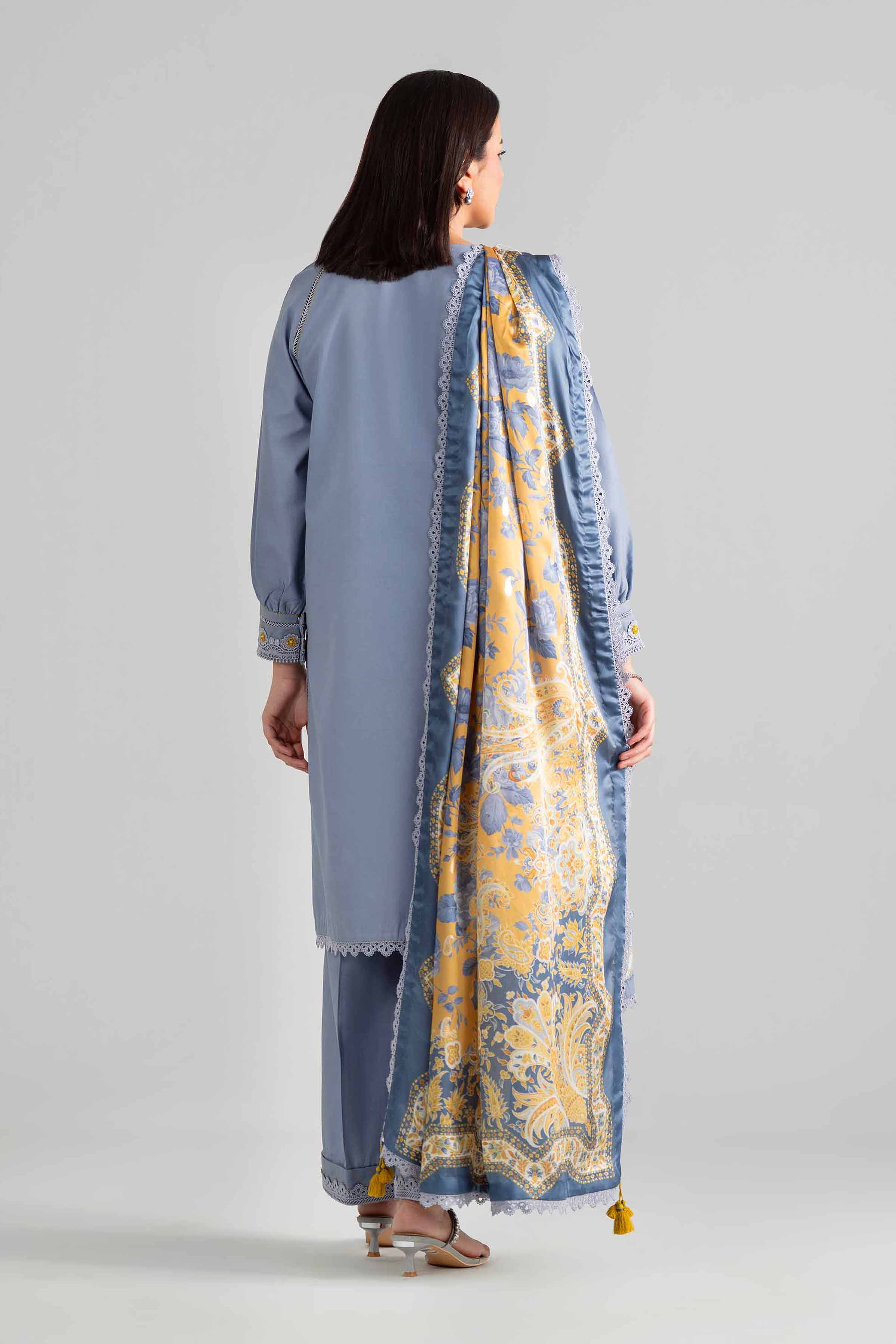 3 Piece - Digital Printed Embroidered Suit - 42601920