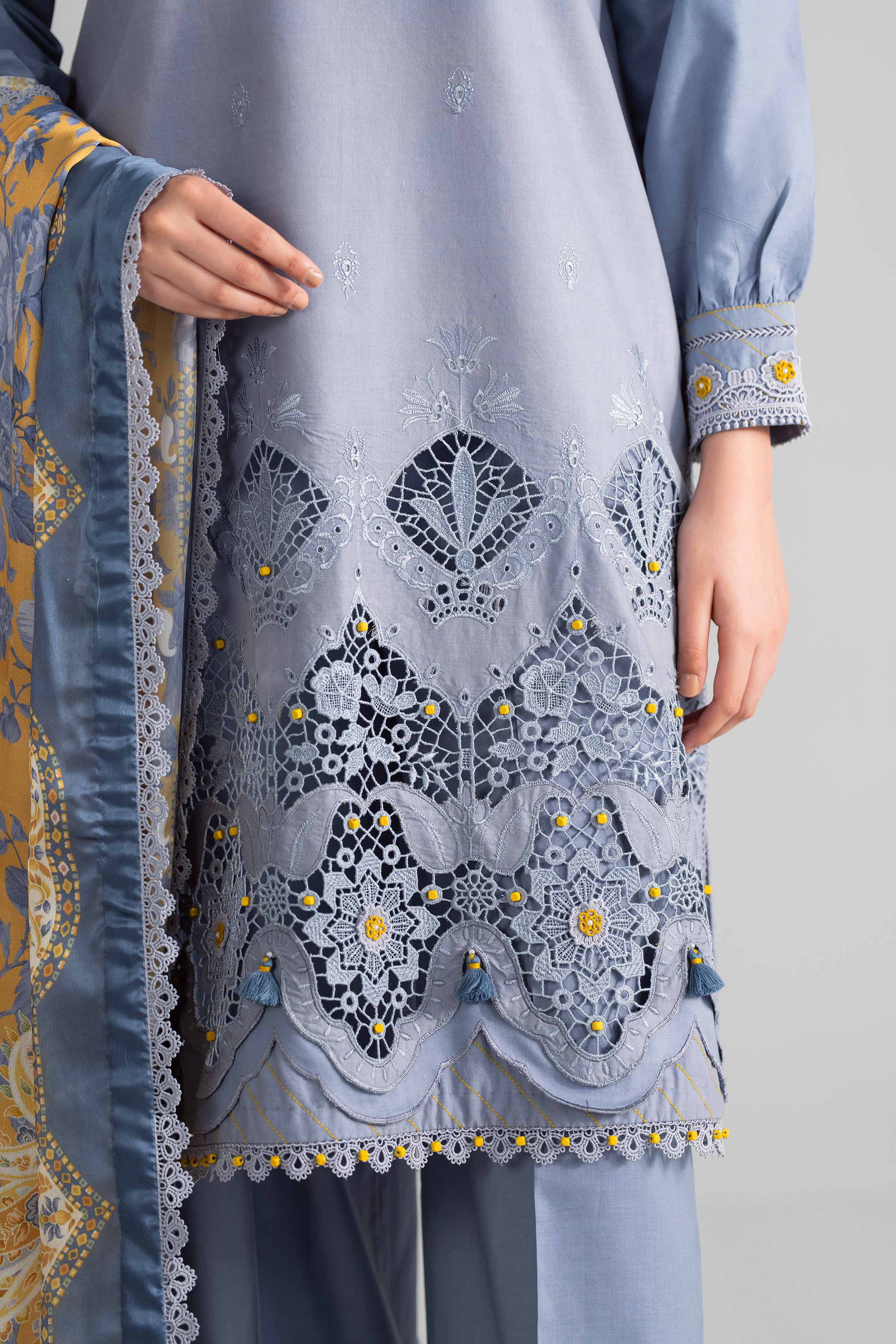 3 Piece - Digital Printed Embroidered Suit - 42601920