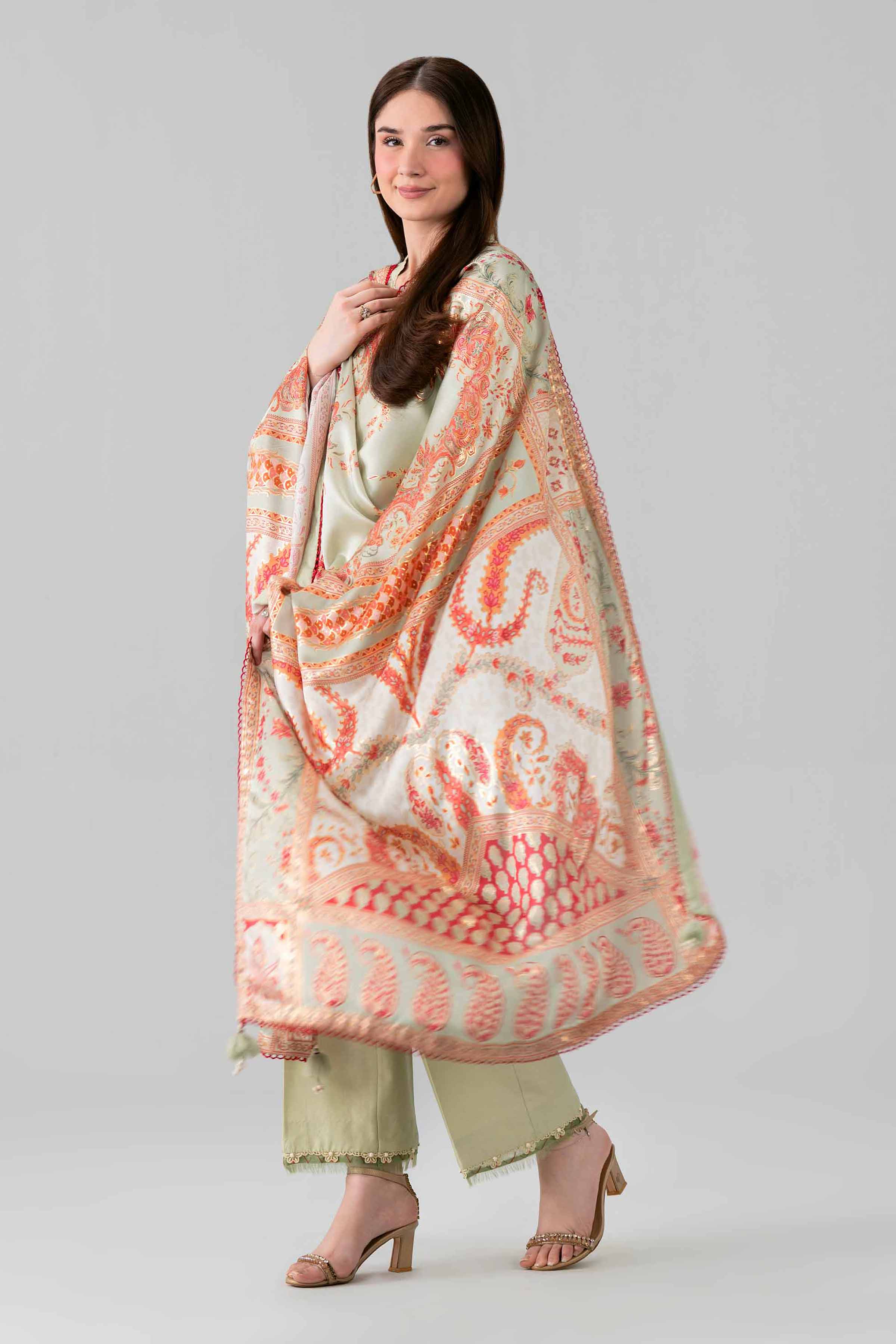 3 Piece - Digital Printed Embroidered Suit - 42601921