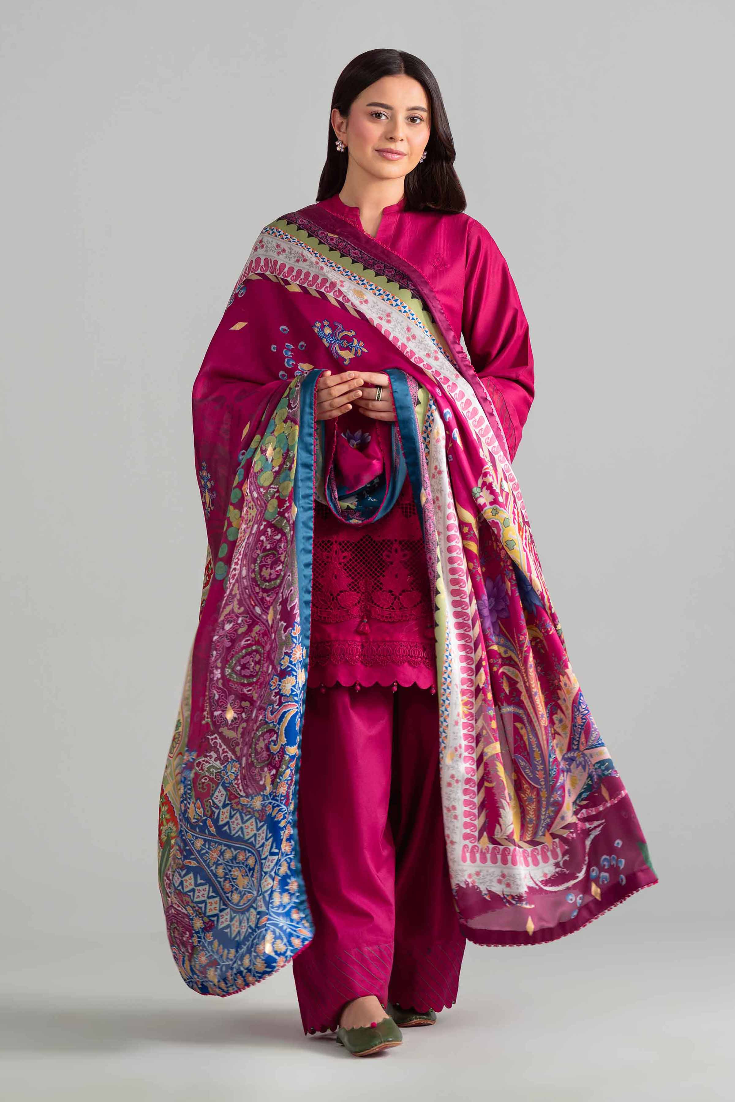 3 Piece - Digital Printed Embroidered Suit - 42601922
