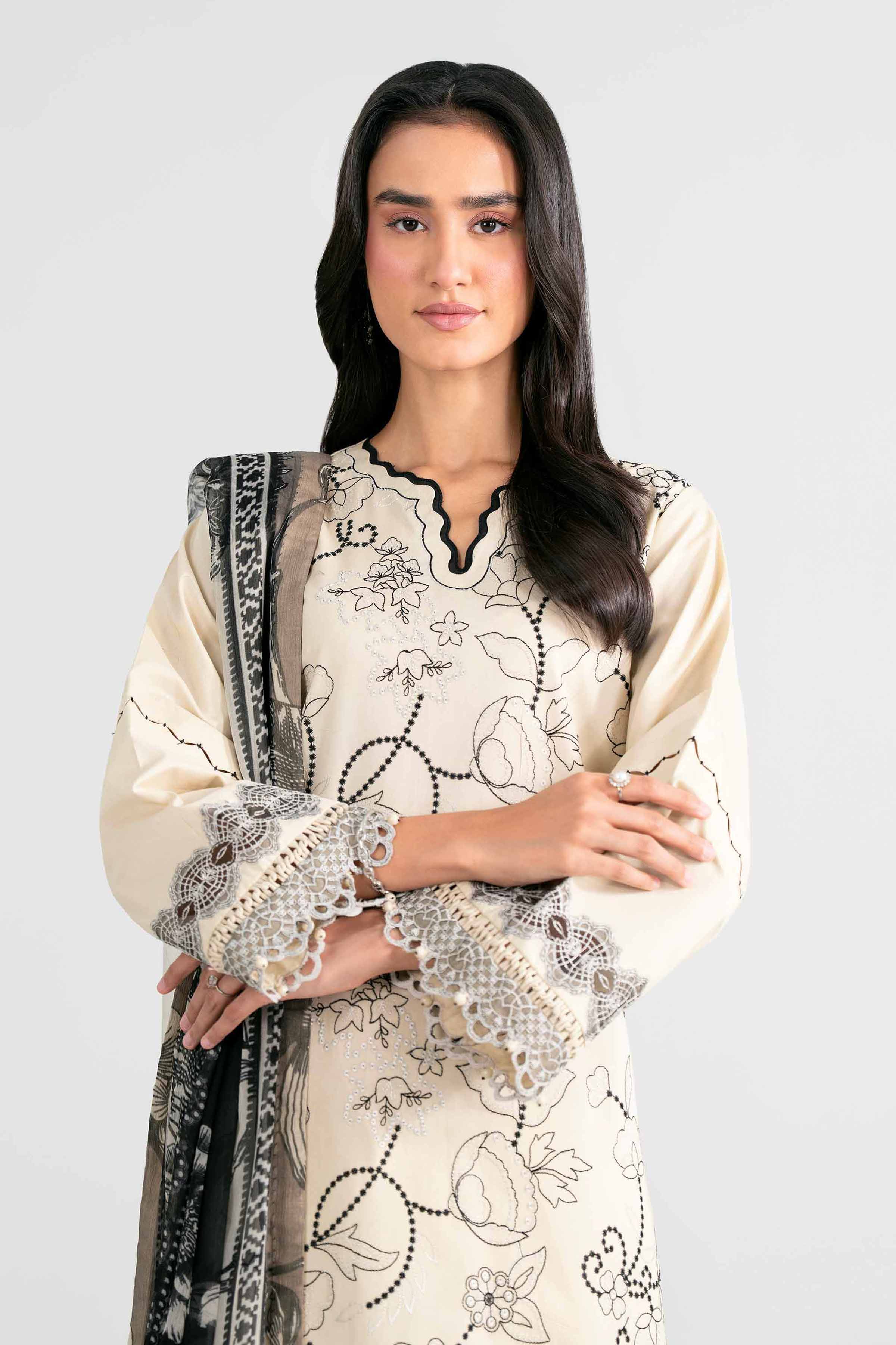 3 Piece - Digital Printed Embroidered Suit - 42601988