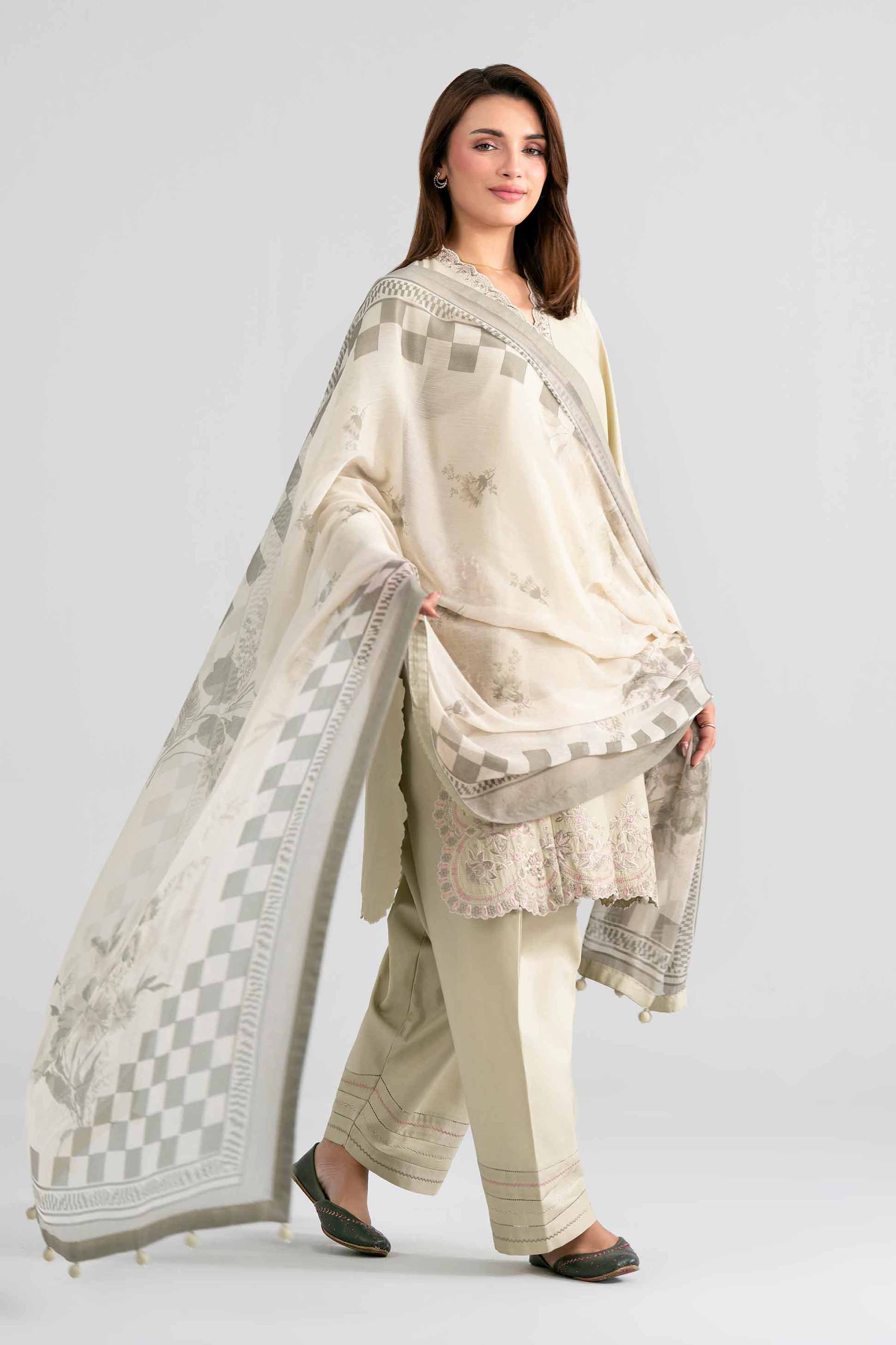 3 Piece - Digital Printed Embroidered Suit - 42601992