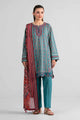 3 Piece - Printed Embroidered Suit - 42602016