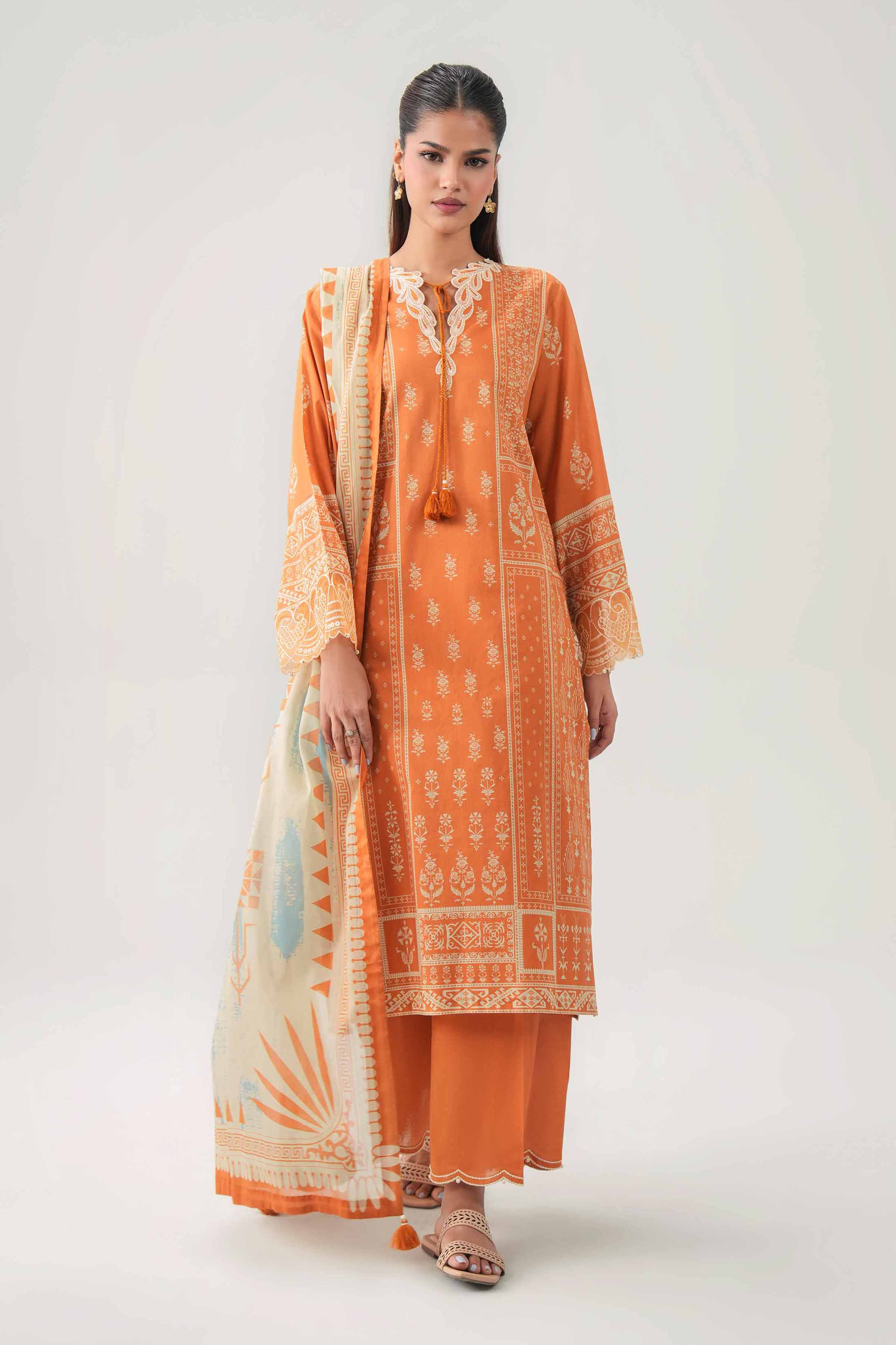 3 Piece - Digital Printed Embroidered Suit - 42602102