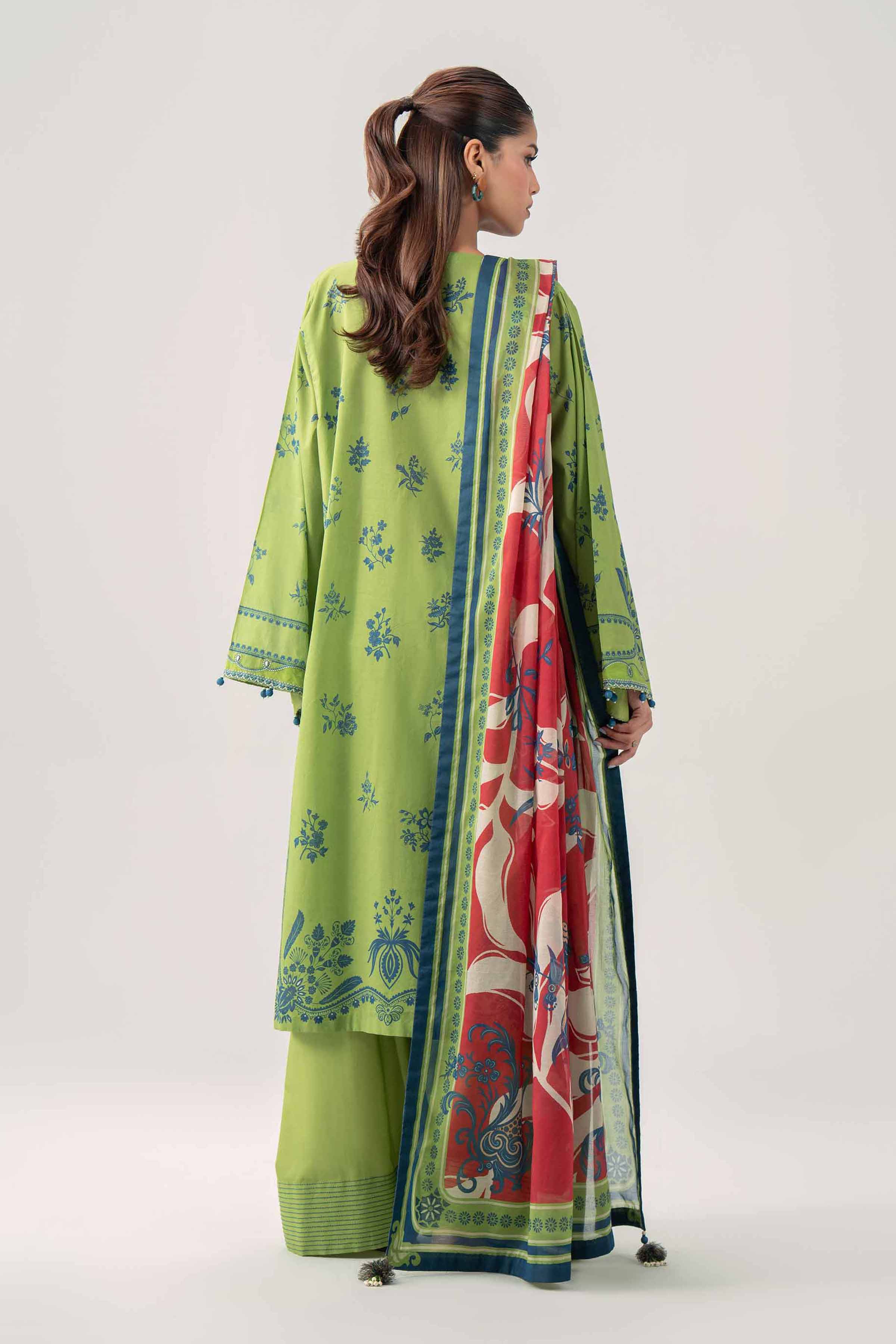 3 Piece - Digital Printed Embroidered Suit - 42602103