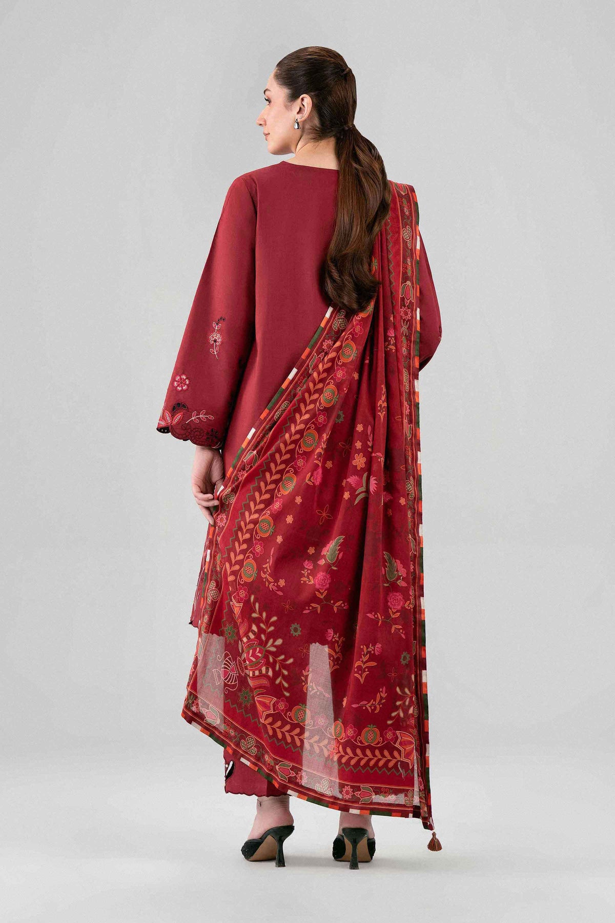 3 Piece - Digital Printed Embroidered Suit - 42602134