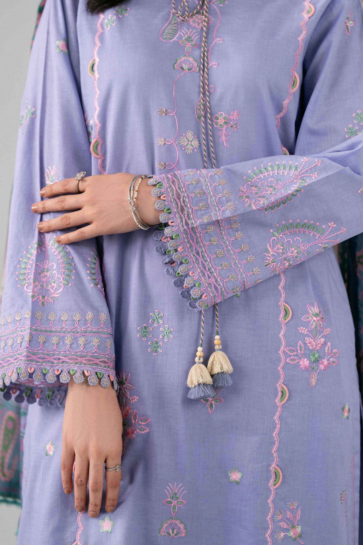 3 Piece - Digital Printed Embroidered Suit - 42602135