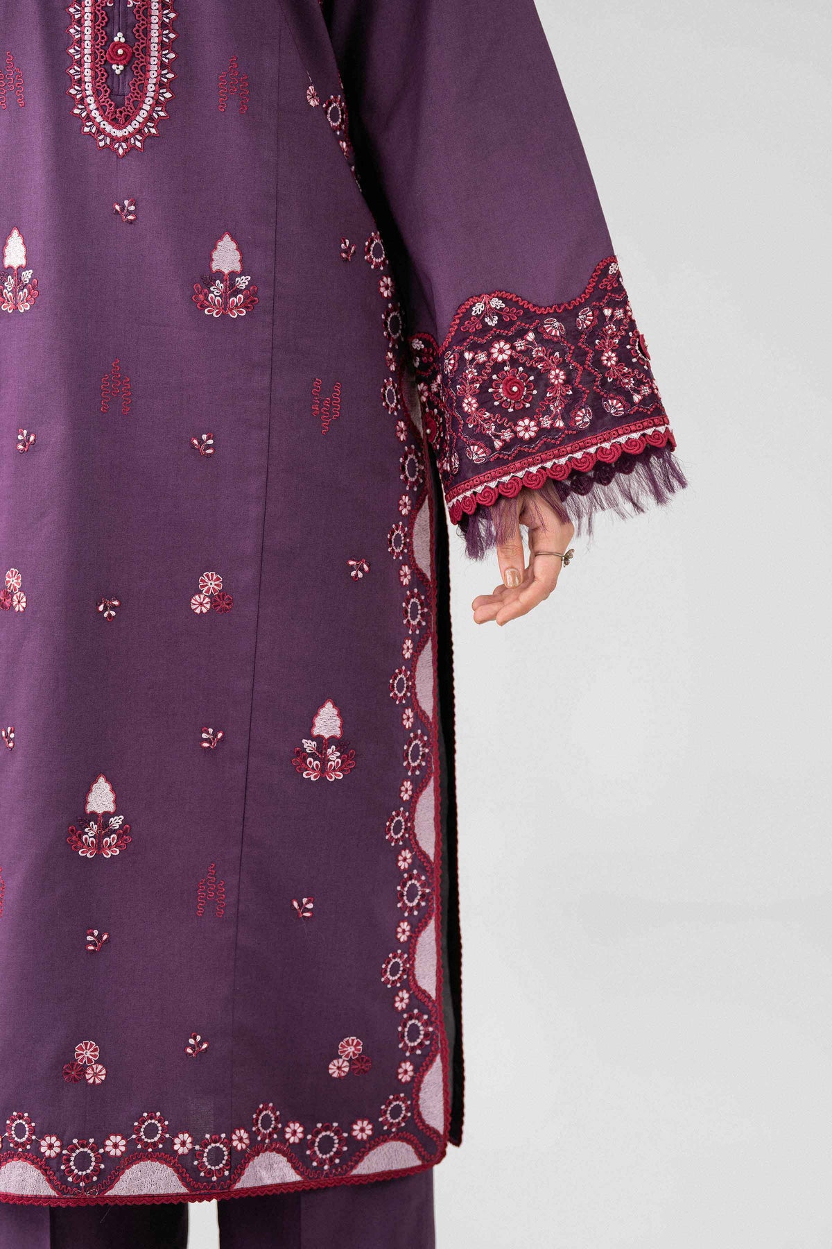 3 Piece - Digital Printed Embroidered Suit - 42602136