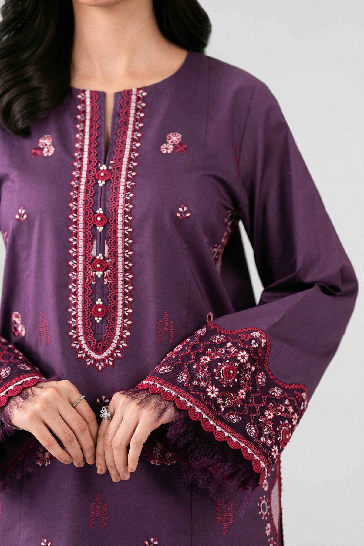 3 Piece - Digital Printed Embroidered Suit - 42602136