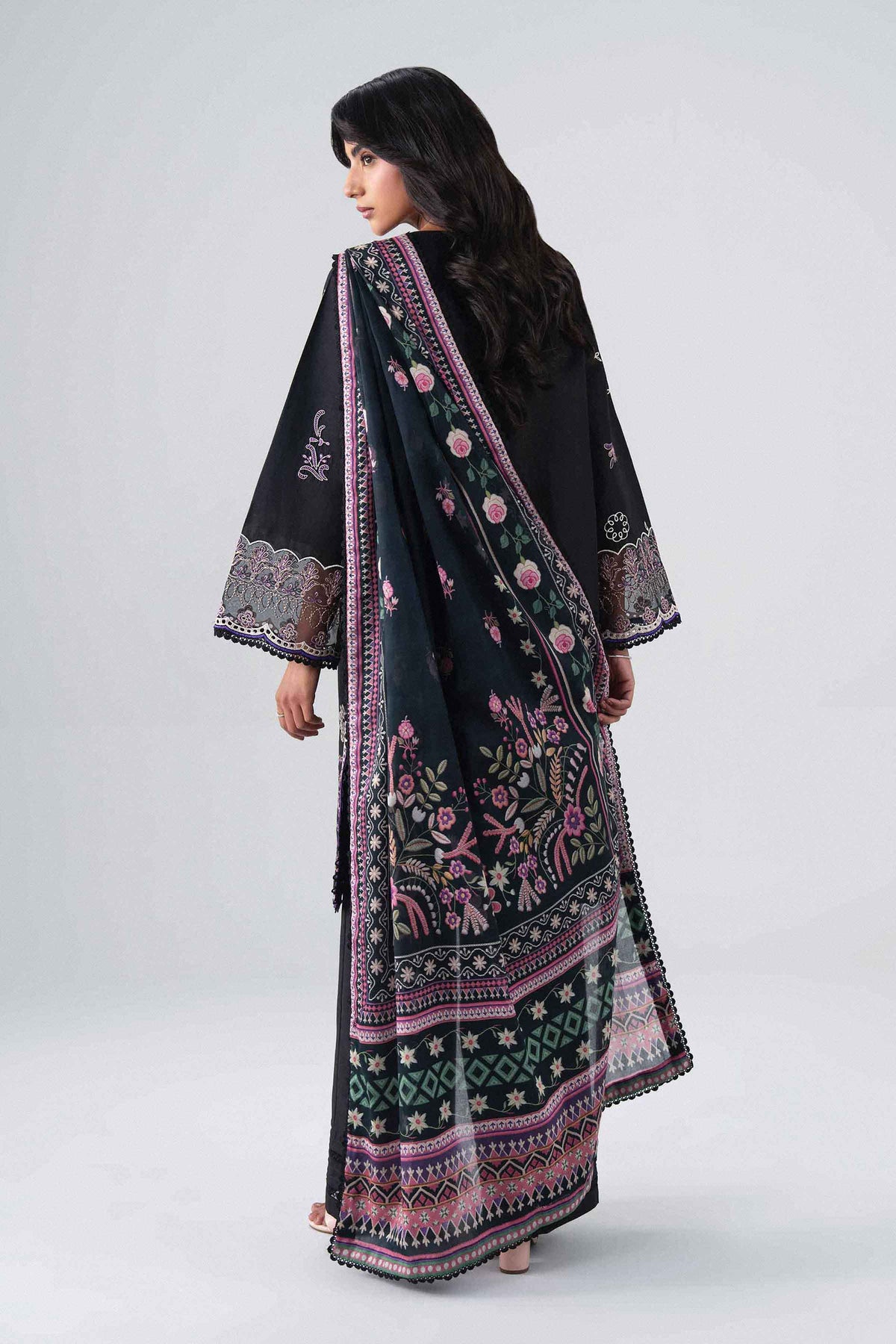 3 Piece - Digital Printed Embroidered Suit - 42602138