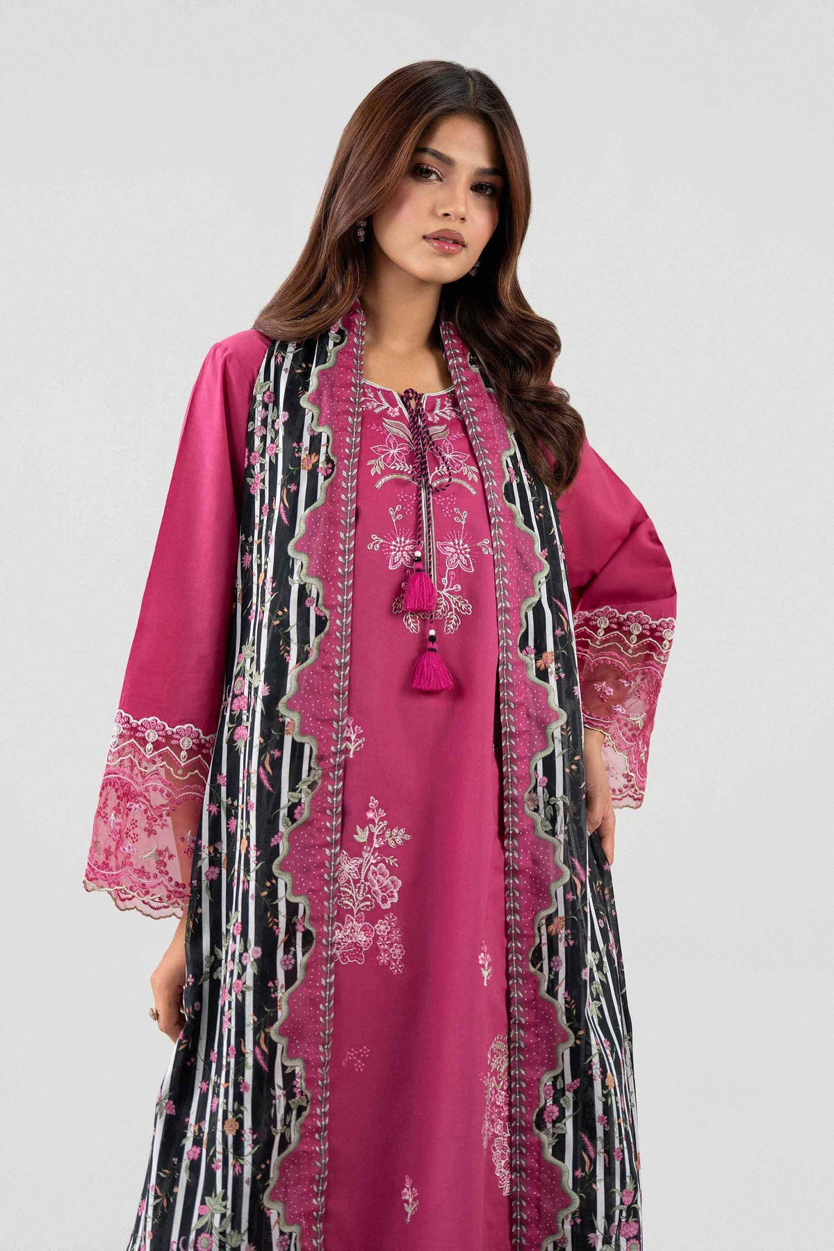 3 Piece - Digital Printed Embroidered Suit - 42602139