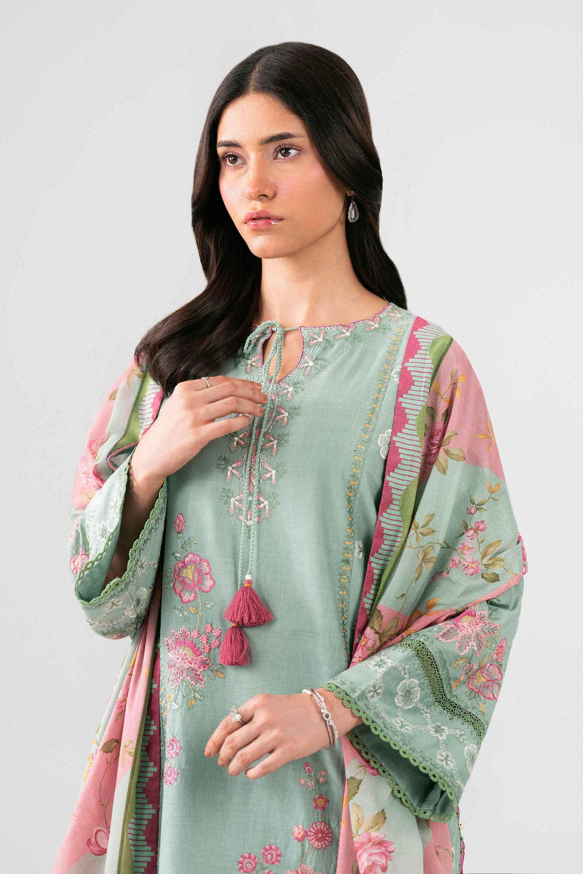 3 Piece - Digital Printed Embroidered Suit - 42602142