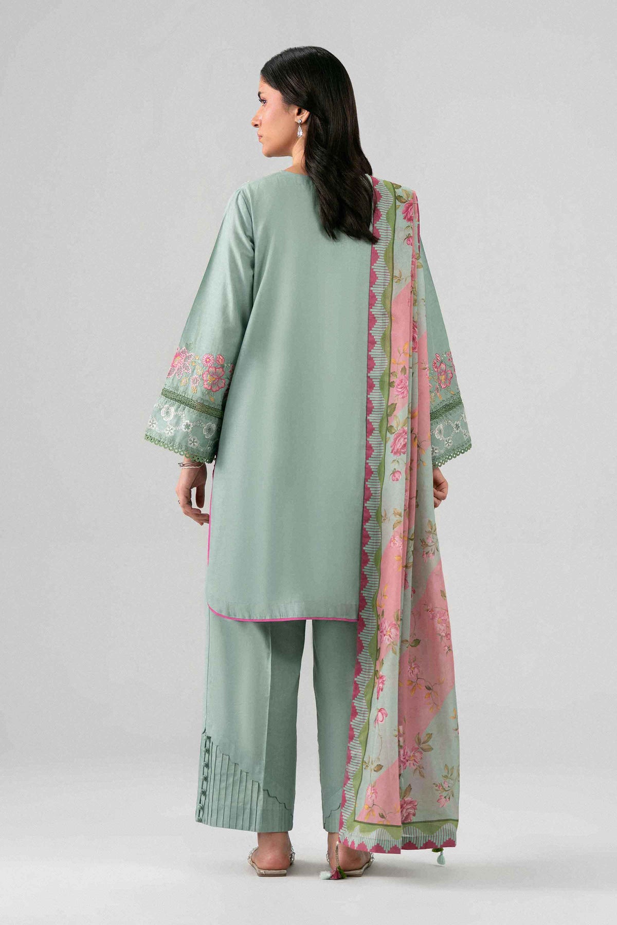 3 Piece - Digital Printed Embroidered Suit - 42602142