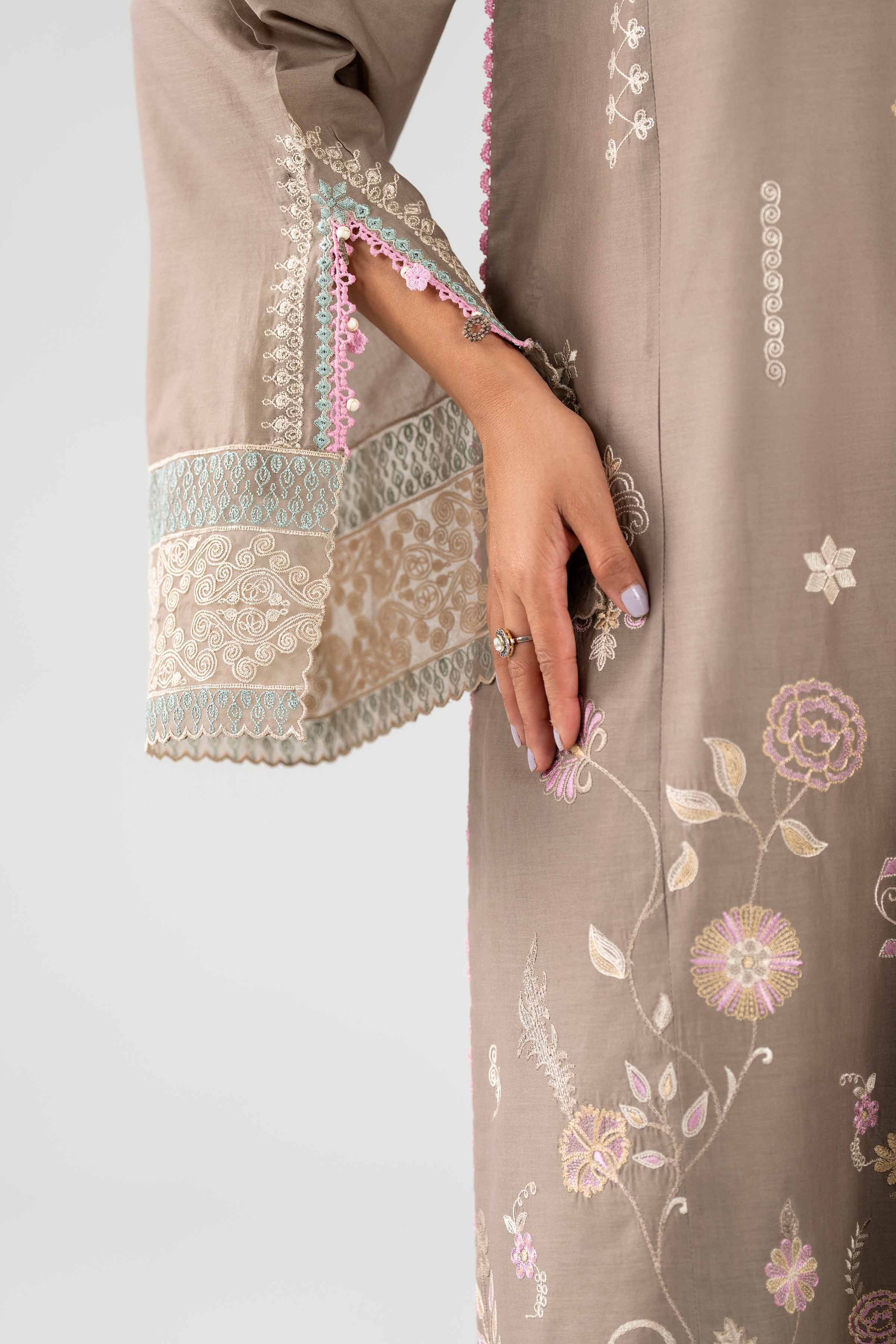 3 Piece - Printed Embroidered Suit - 42602151