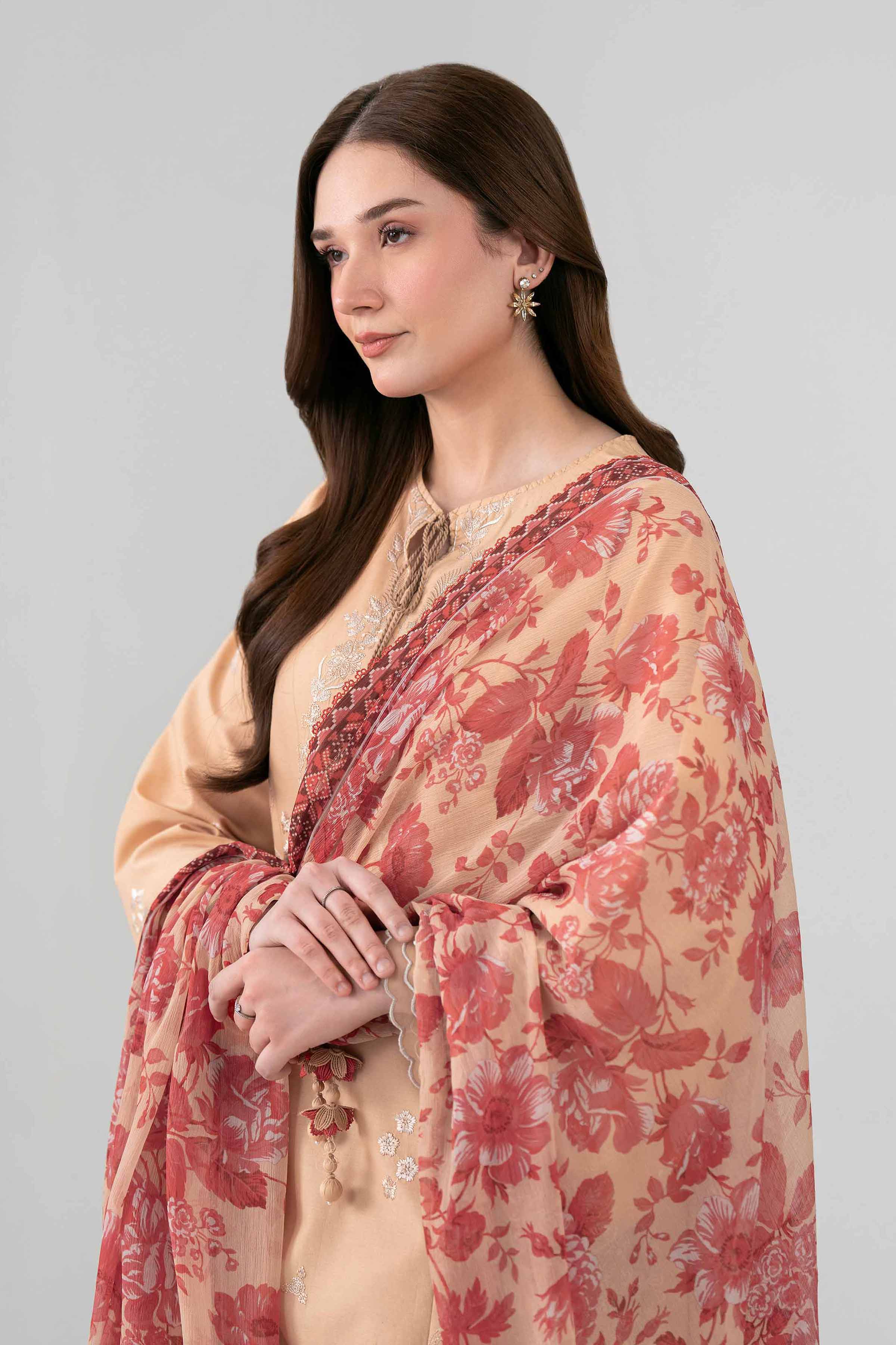 3 Piece - Digital Printed Embroidered Suit - 42602159