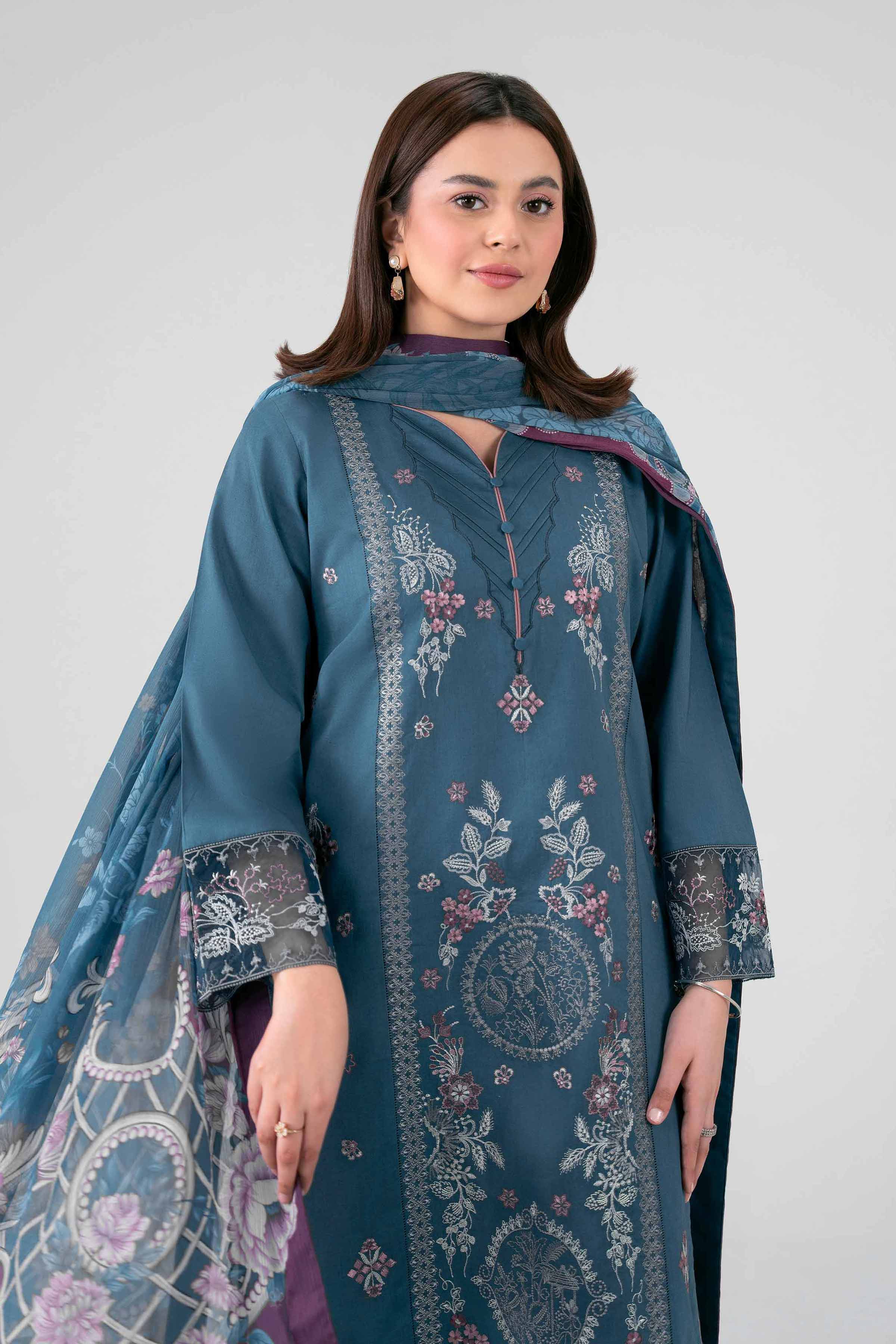 3 Piece - Digital Printed Embroidered Suit - 42602162
