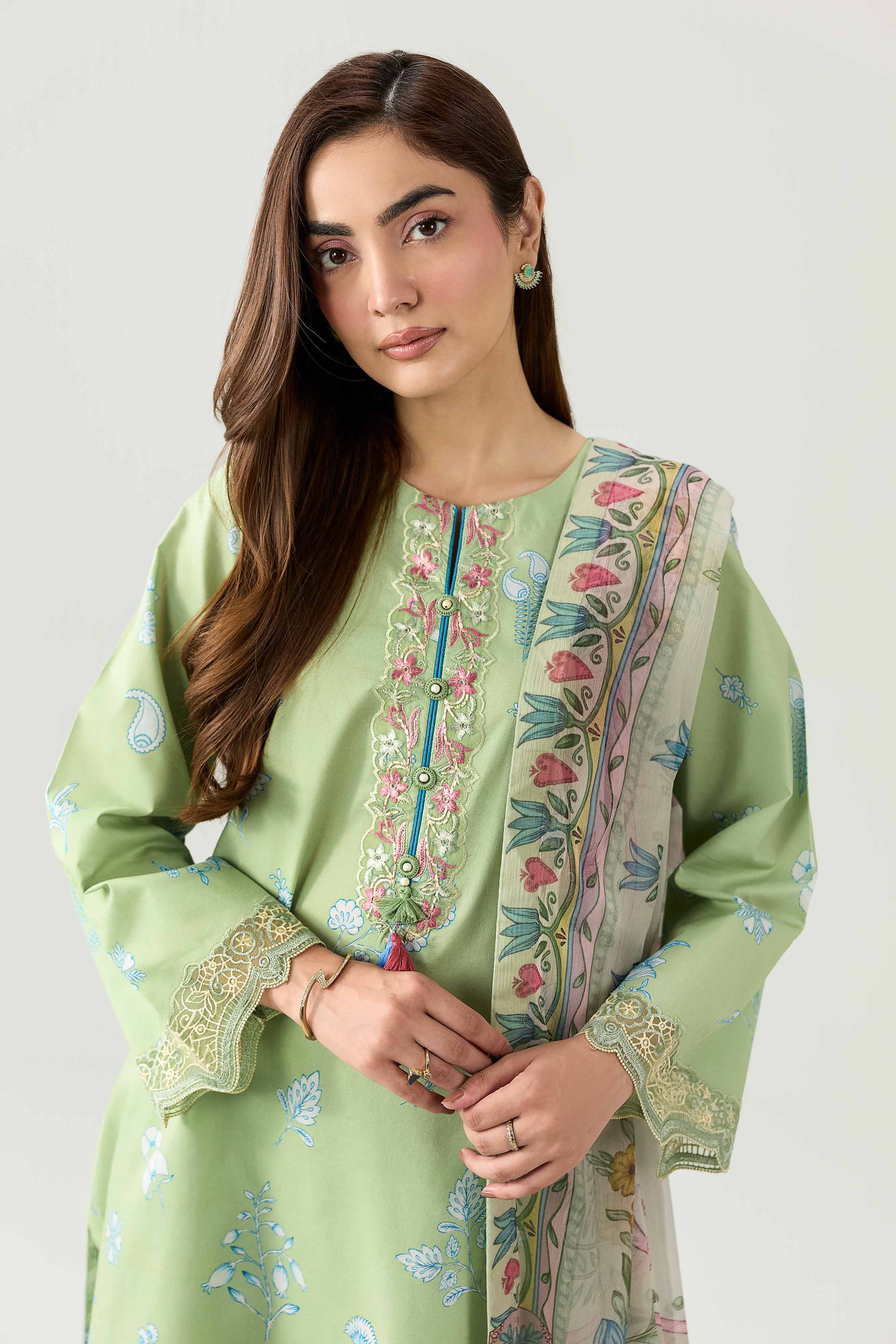 3 Piece - Digital Printed Embroidered Suit - 42602168