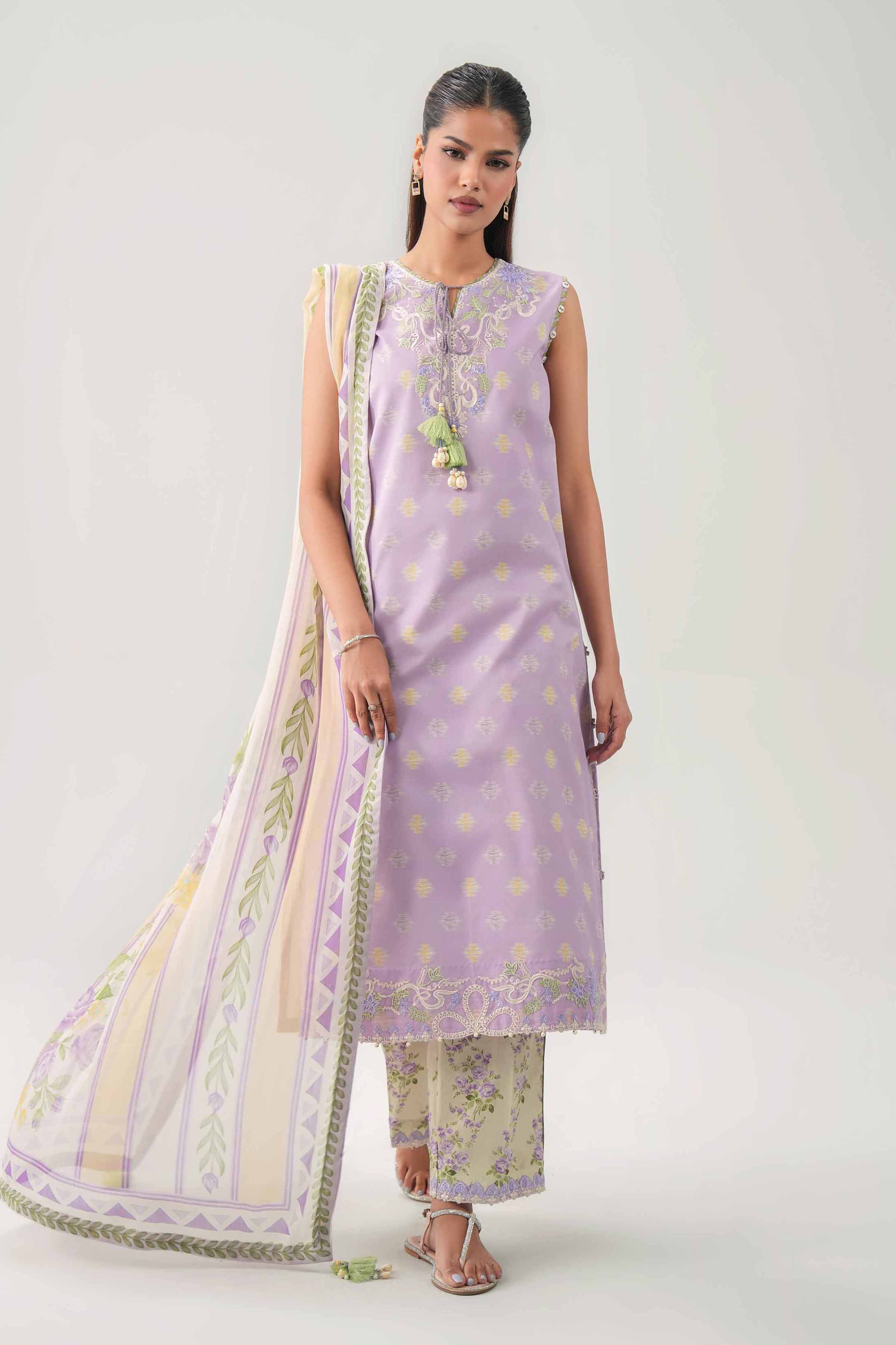 3 Piece - Digital Printed Embroidered Suit - 42602178