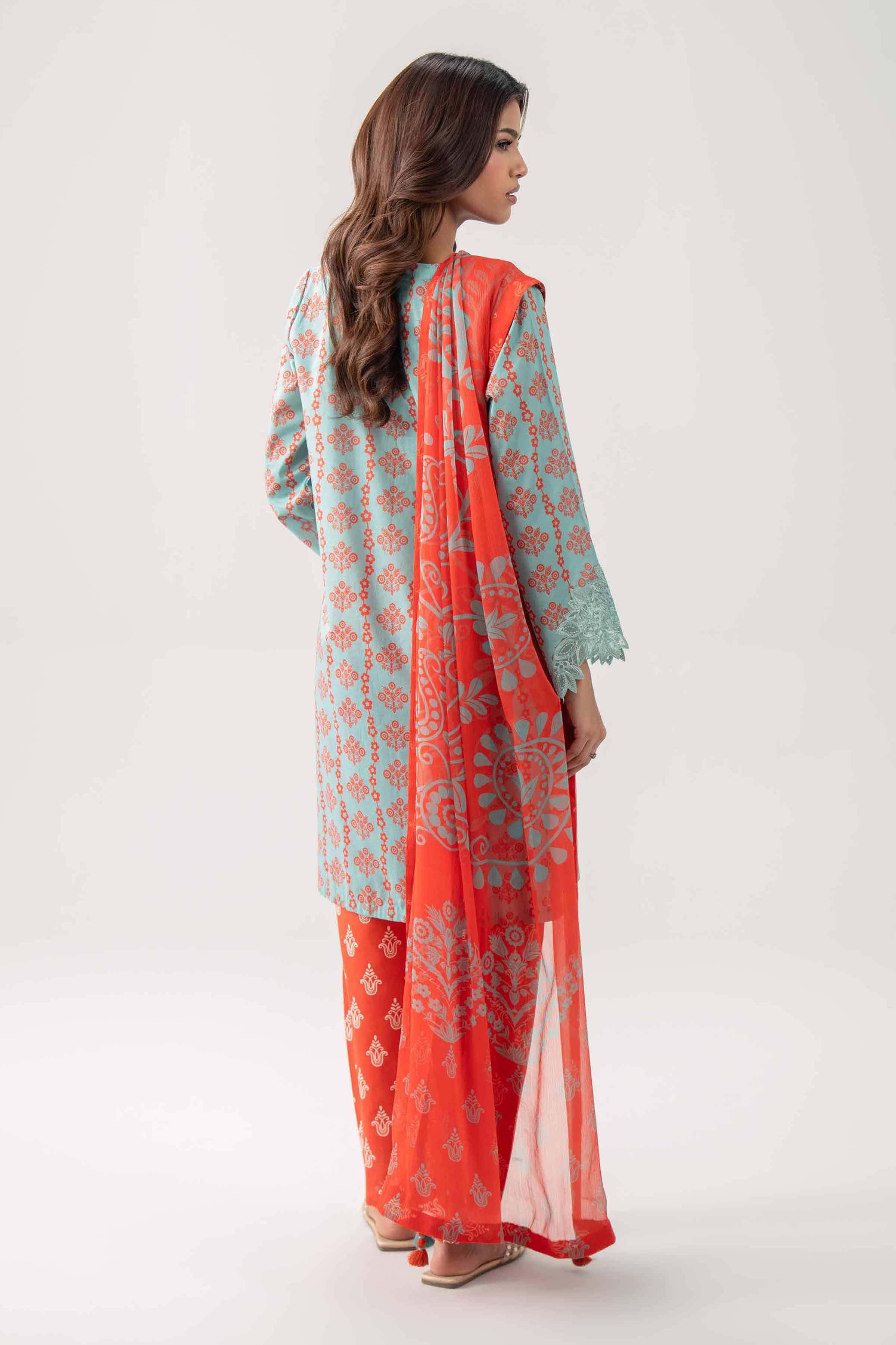3 Piece - Digital Printed Embroidered Suit - 42602179