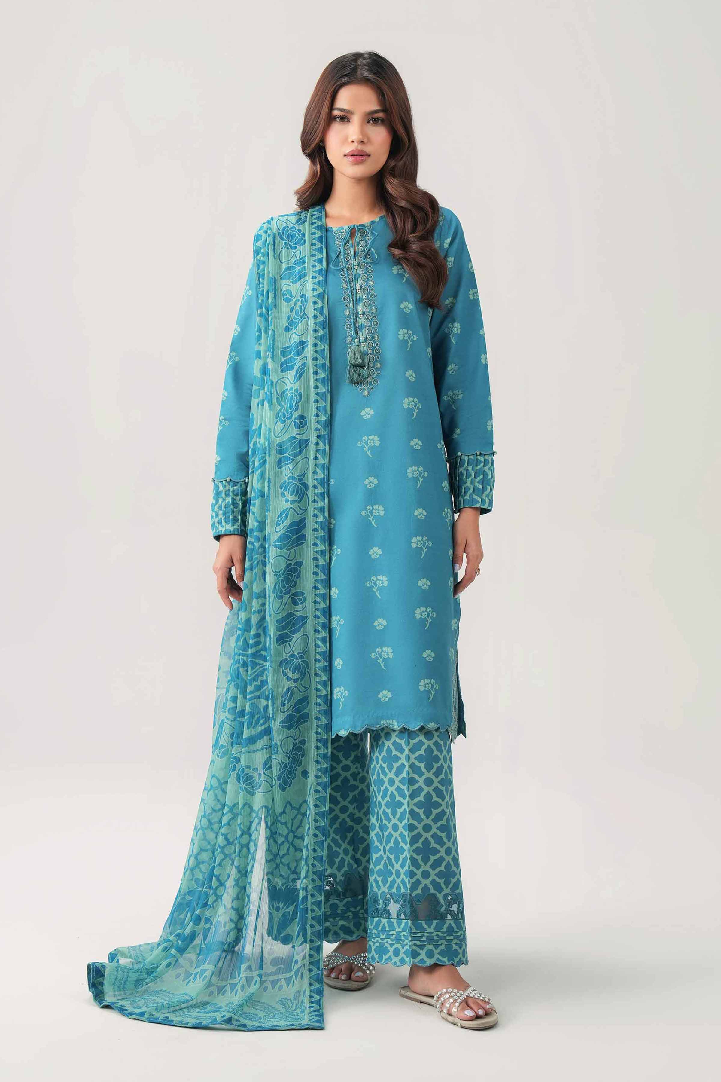 3 Piece - Digital Printed Embroidered Suit - 42602183