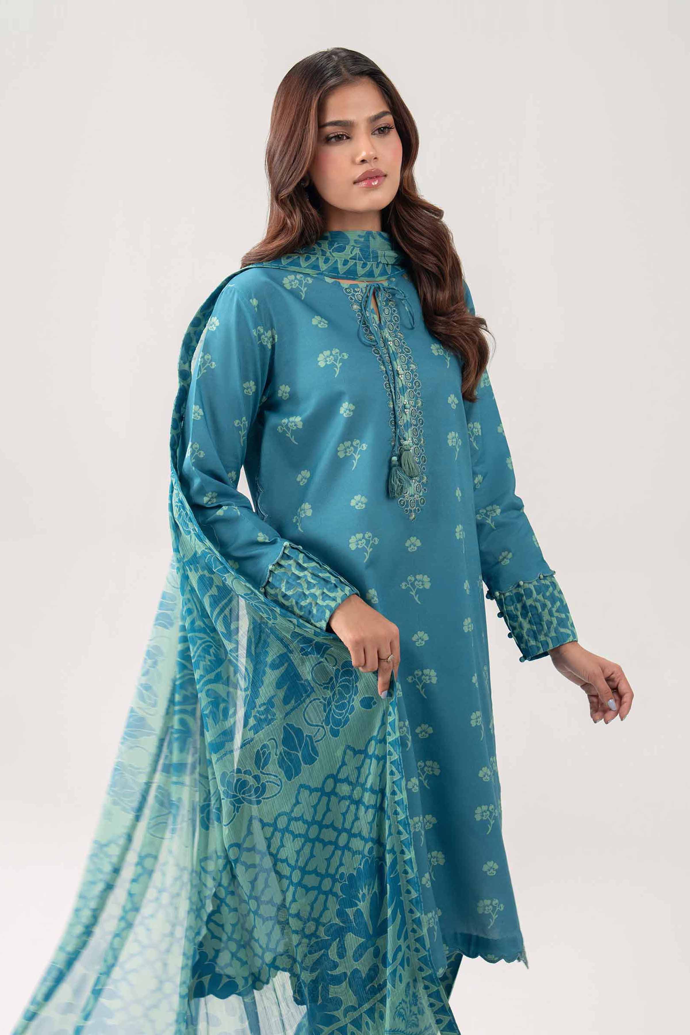 3 Piece - Digital Printed Embroidered Suit - 42602183