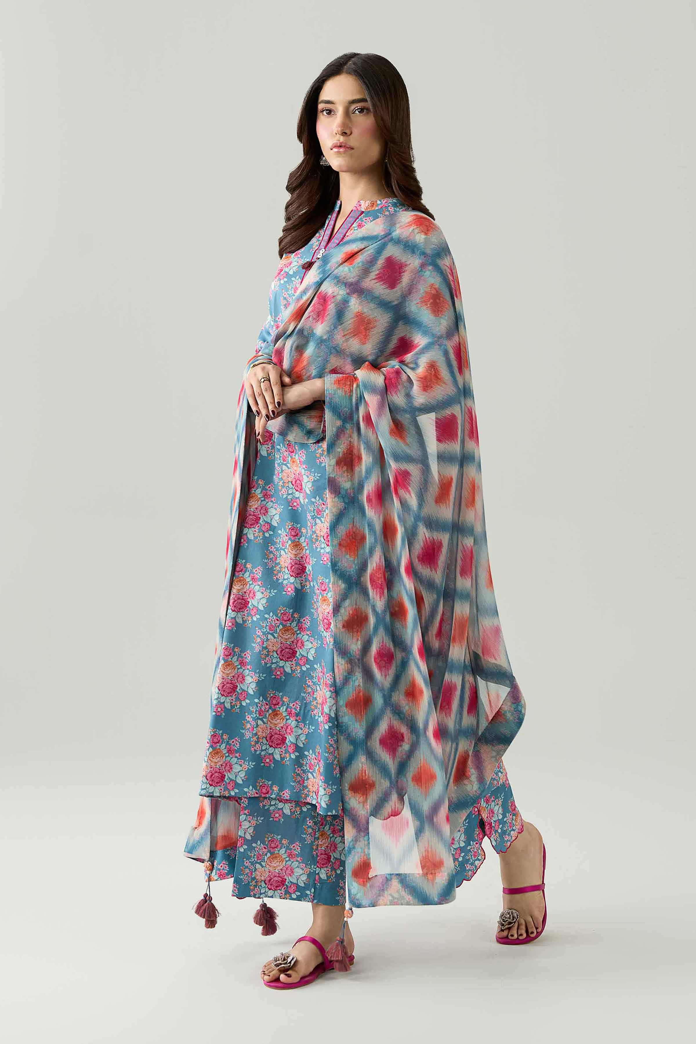 3 Piece - Digital Printed Suit - 42602187