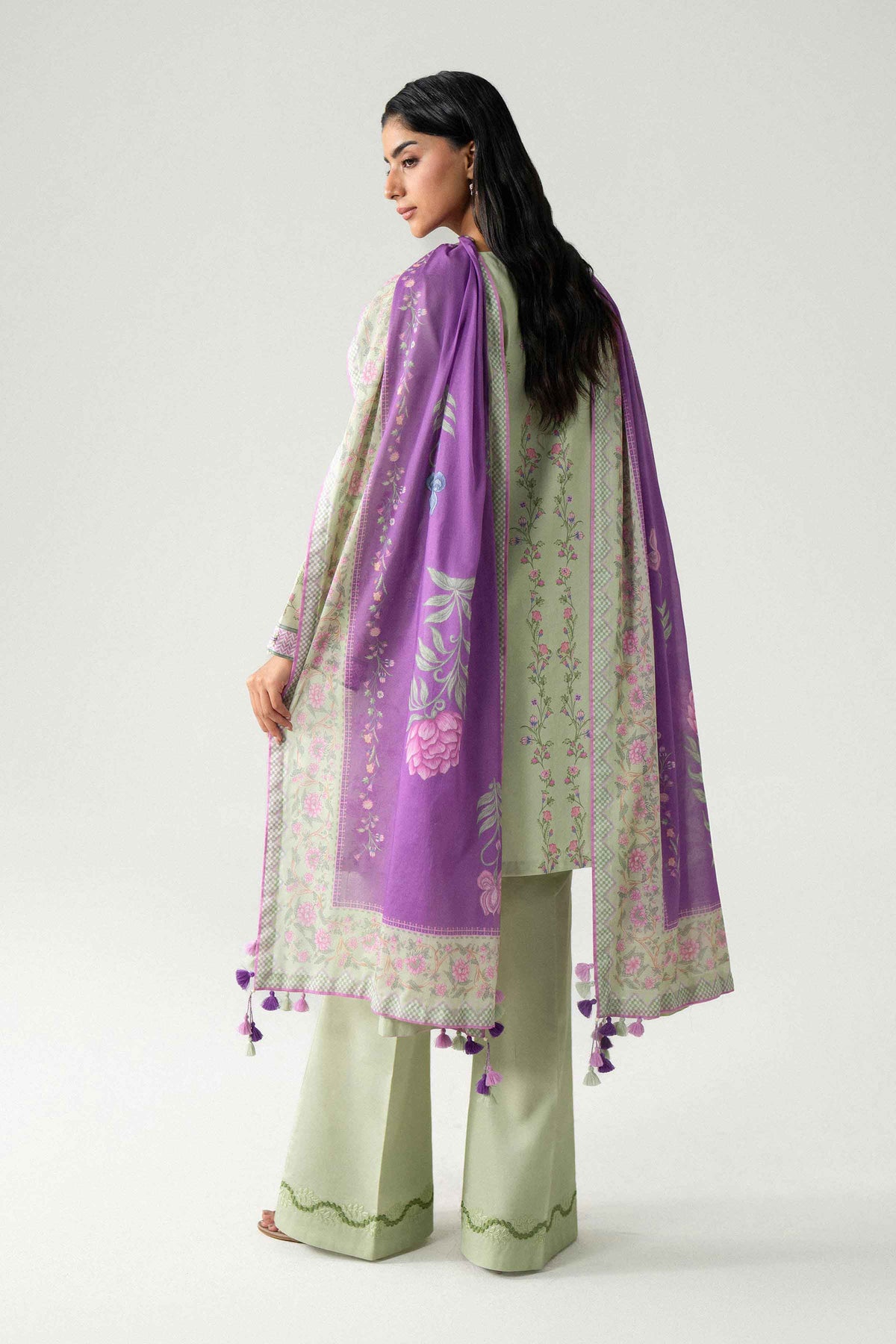 3 Piece - Digital Printed Embroidered Suit - 42602224