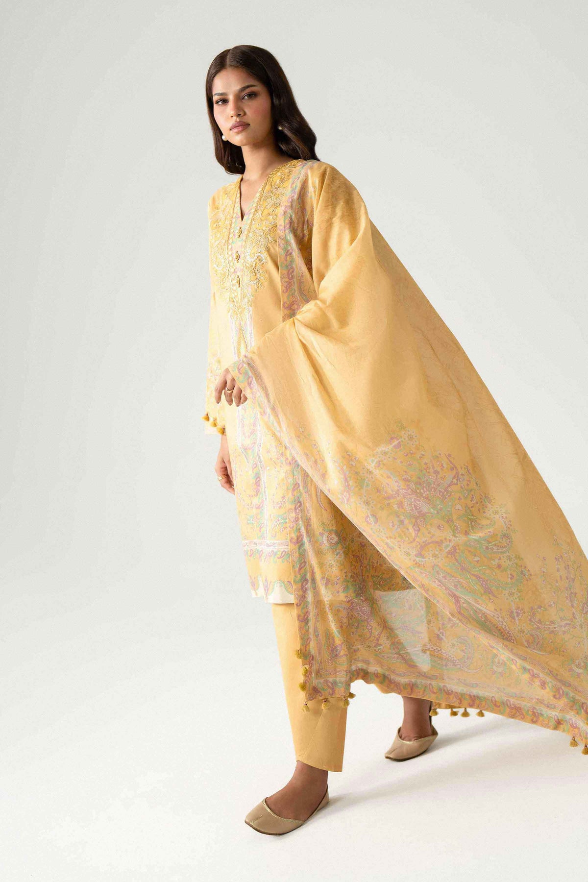 3 Piece - Digital Printed Embroidered Suit - 42602226