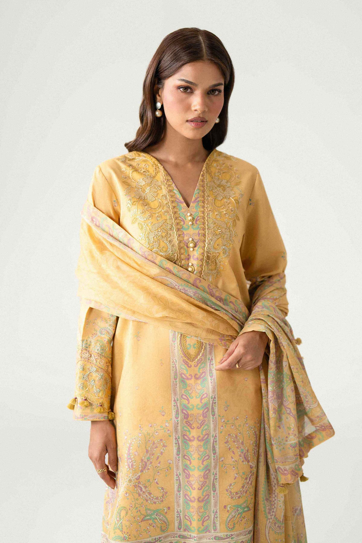 3 Piece - Digital Printed Embroidered Suit - 42602226