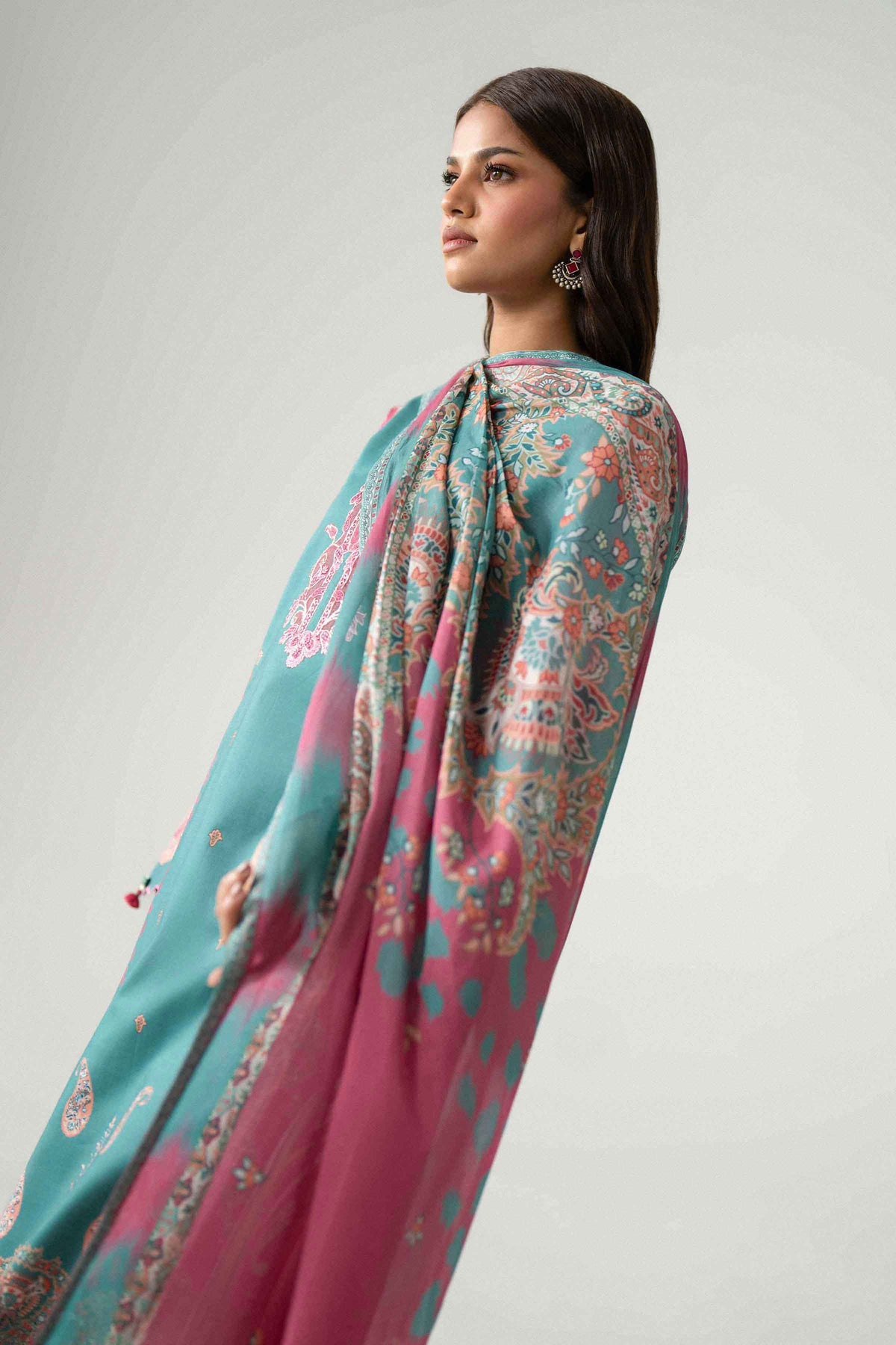 3 Piece - Digital Printed Embroidered Suit - 42602227