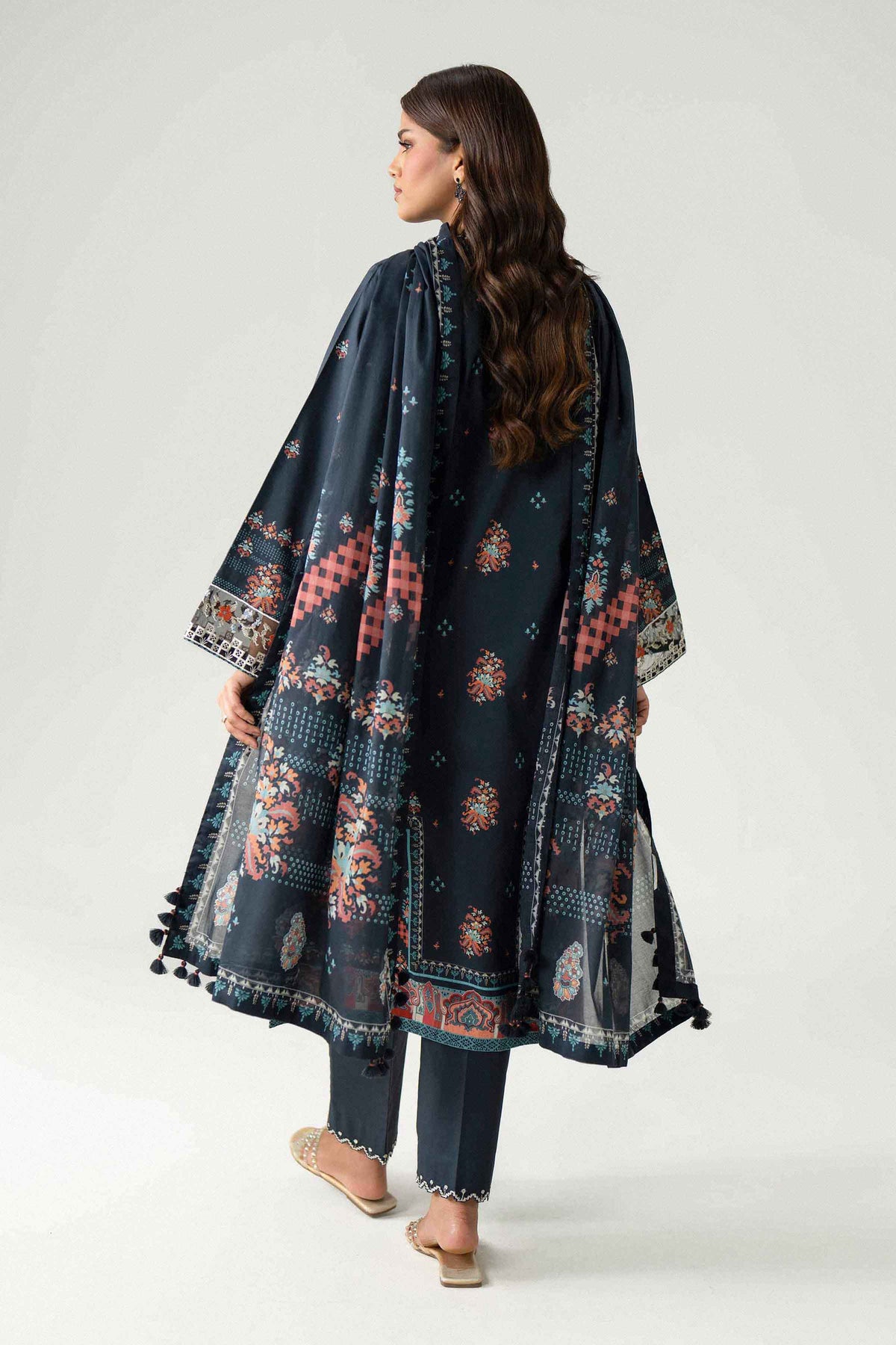3 Piece - Digital Printed Embroidered Suit - 42602228