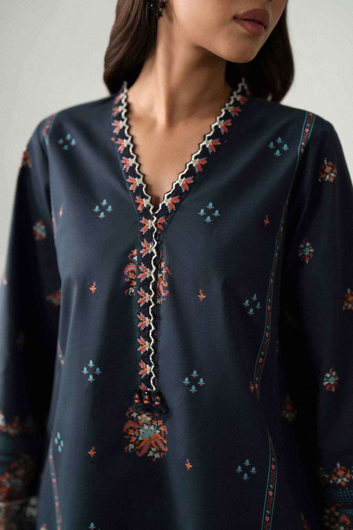 3 Piece - Digital Printed Embroidered Suit - 42602228