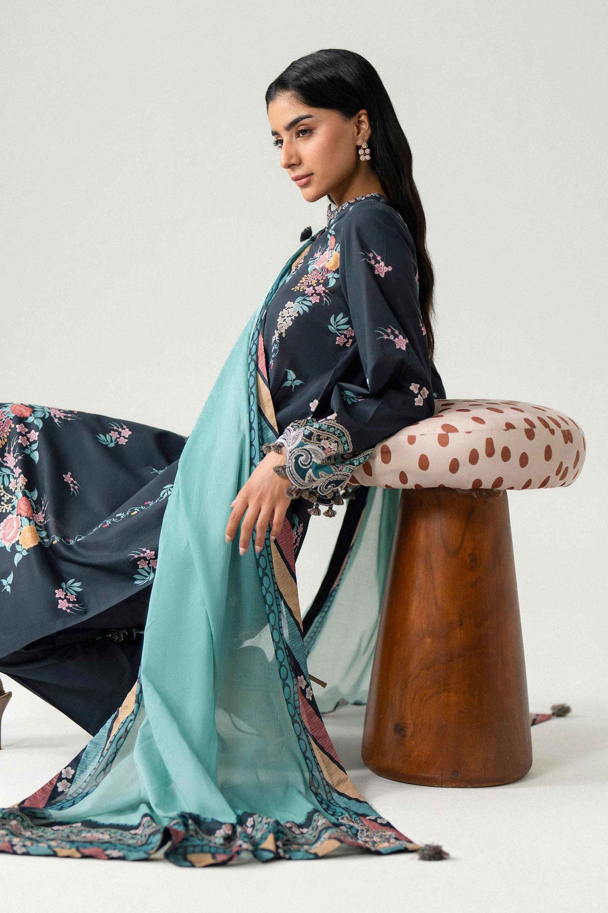 3 Piece - Digital Printed Embroidered Suit - 42602231