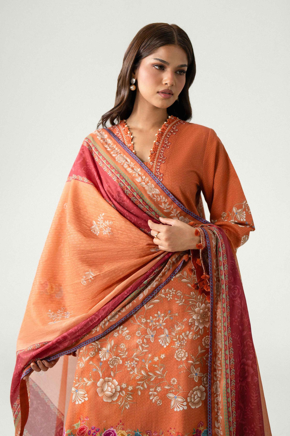 3 Piece - Digital Printed Embroidered Suit - 42602232