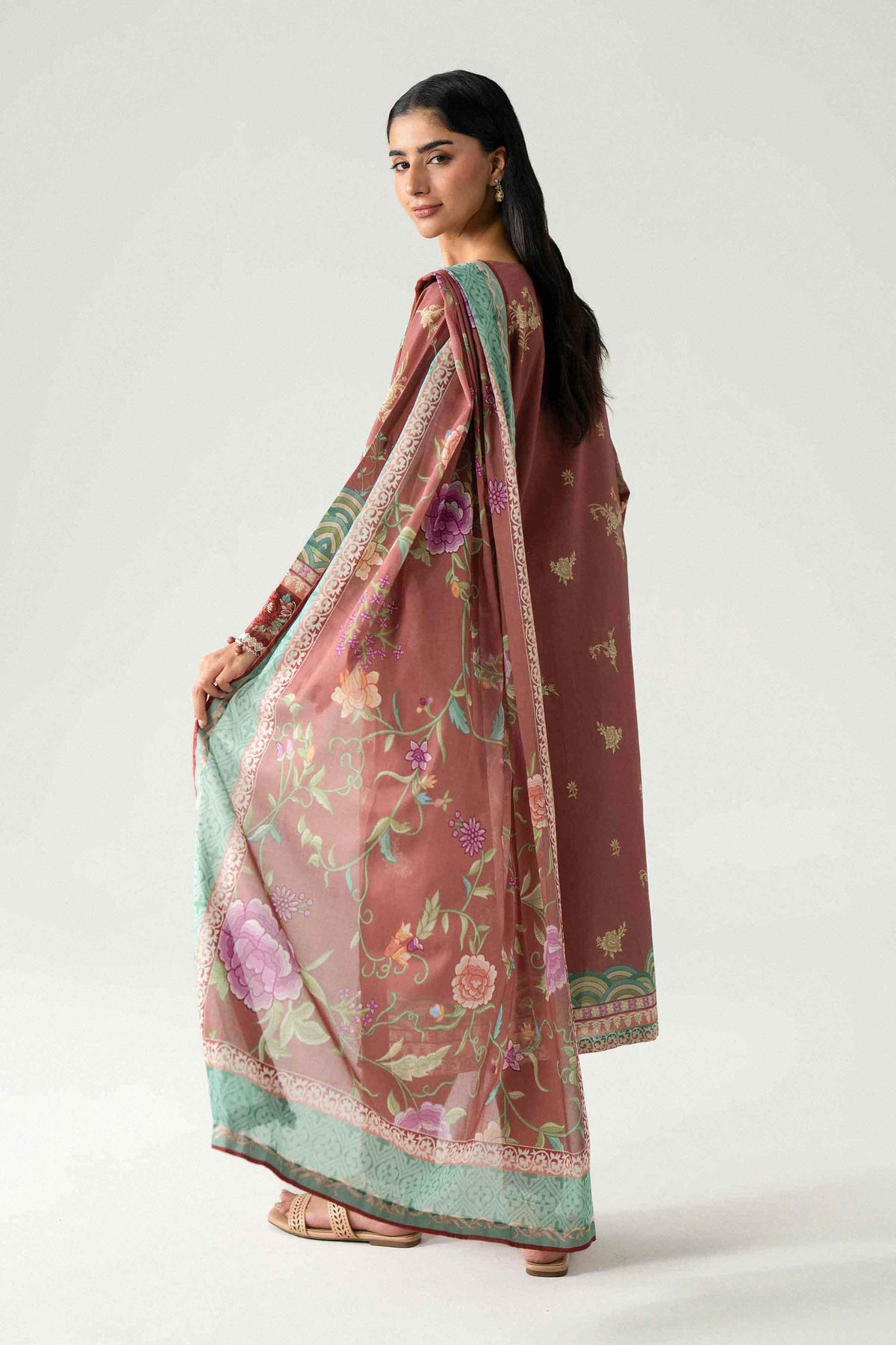 3 Piece - Digital Printed Embroidered Suit - 42602233
