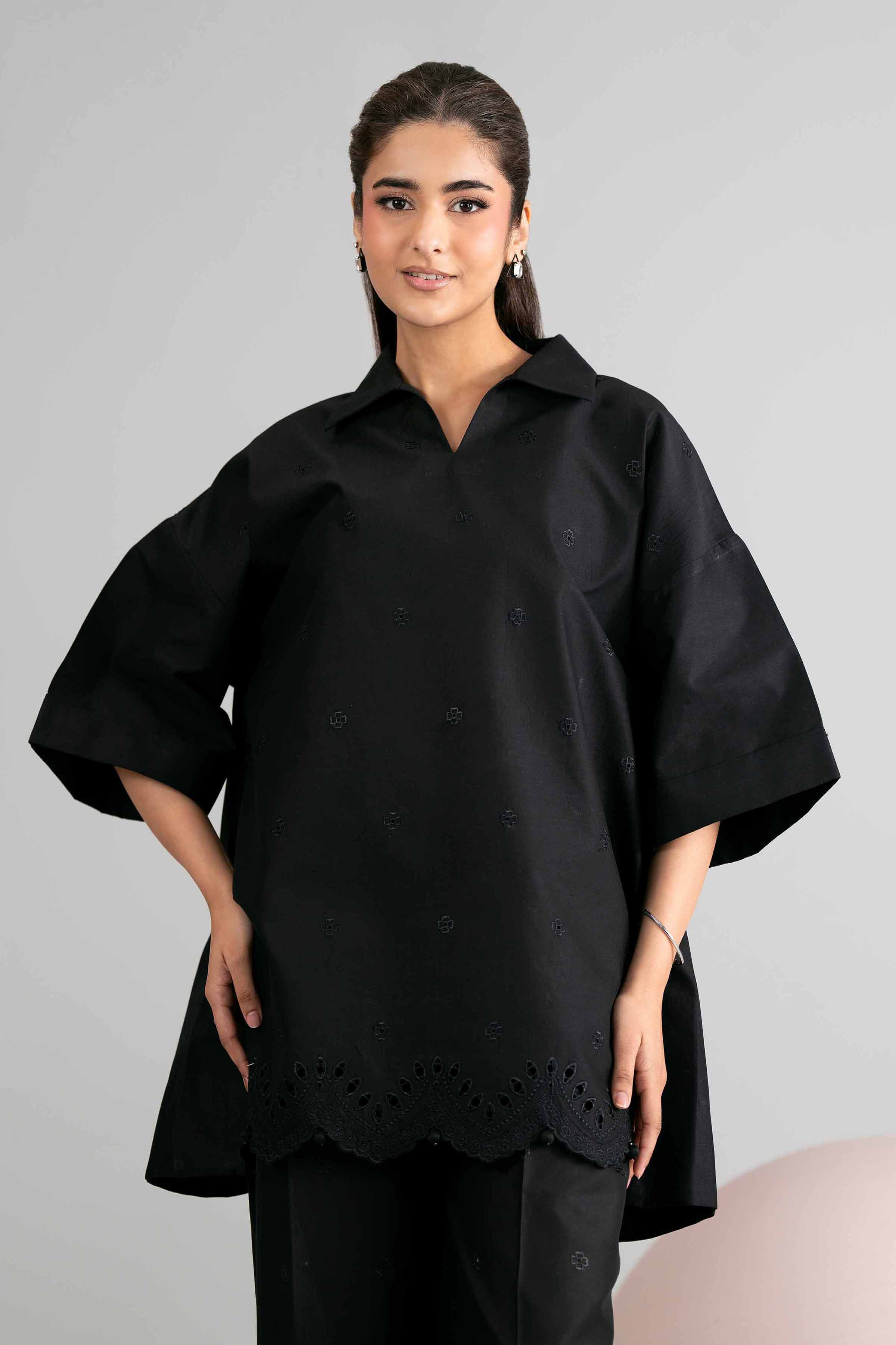 1 Piece - Dyed Embroidered Loose Fabric - 42602508