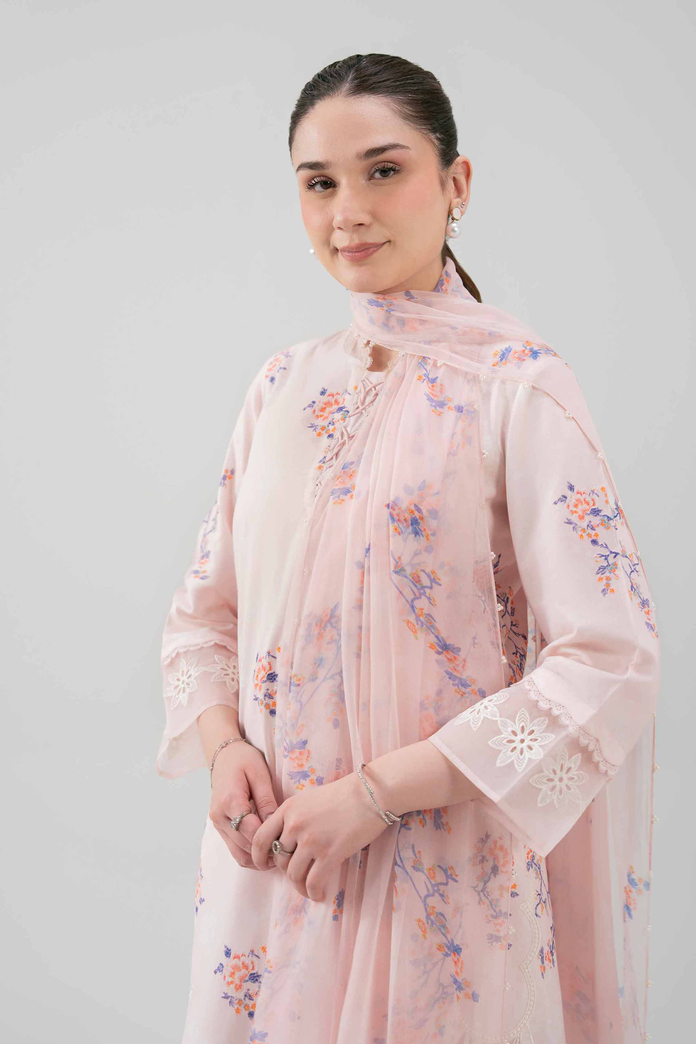 3 Piece - Digital Printed Embroidered Suit - 42619108