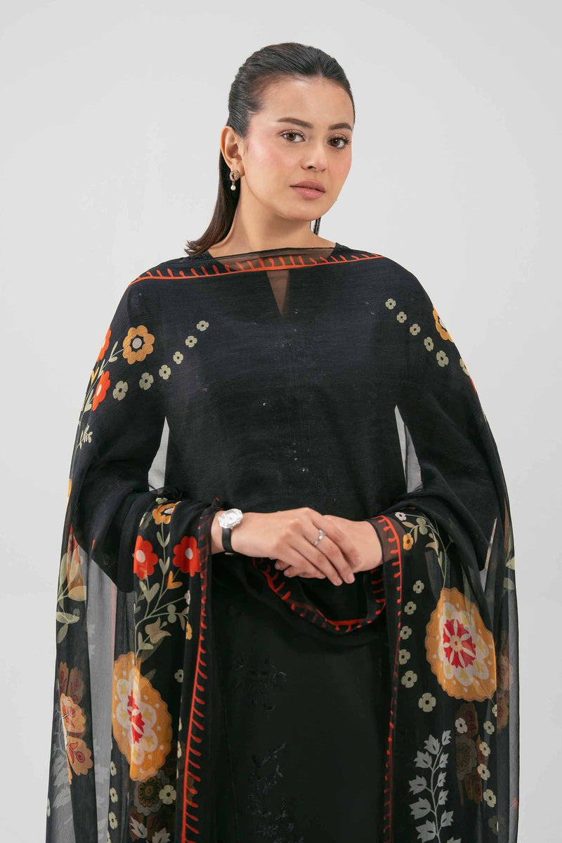 3 Piece - Digital Printed Embroidered Suit - 42619516