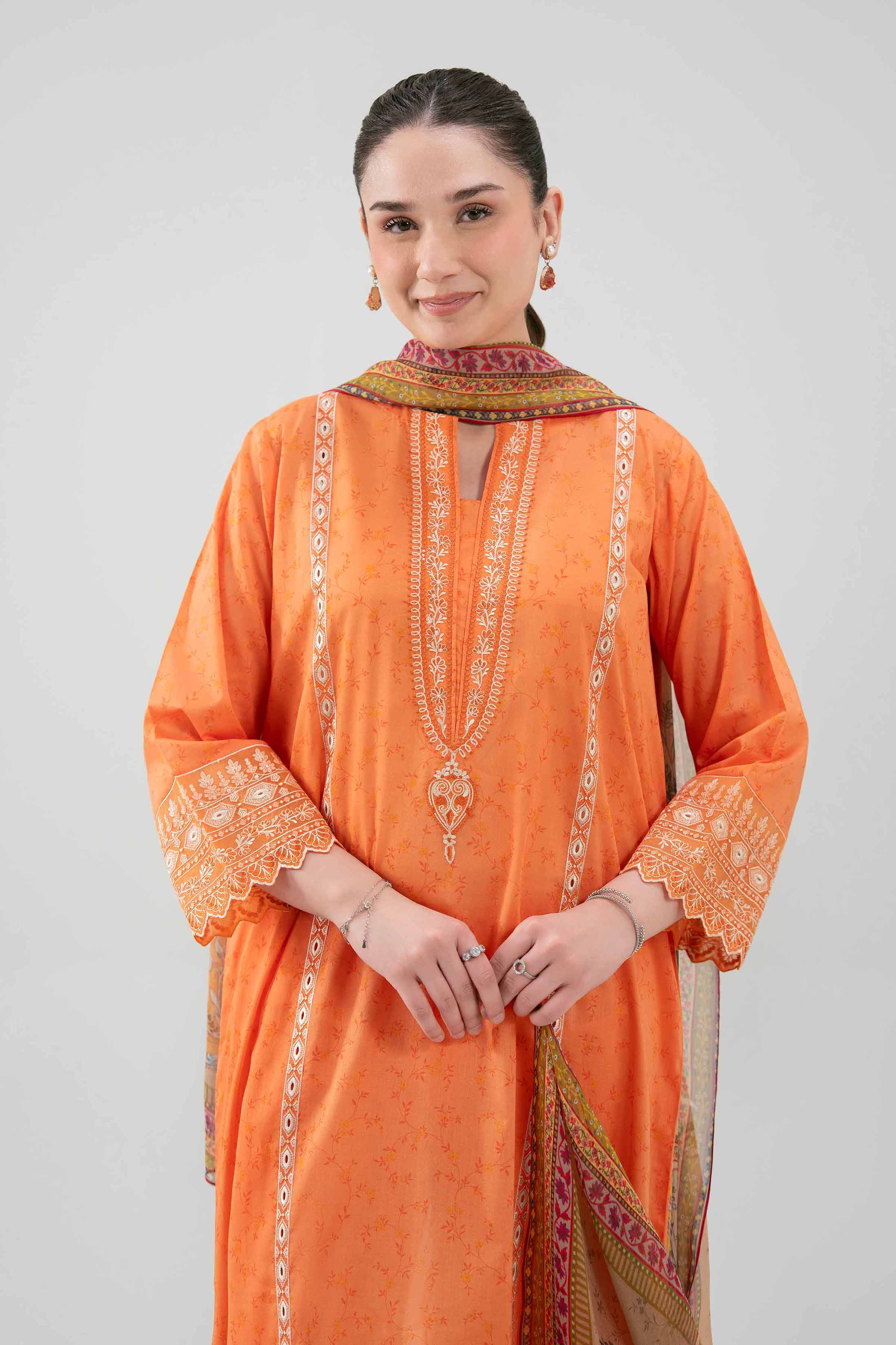 3 Piece - Digital Printed Embroidered Suit - 42619519