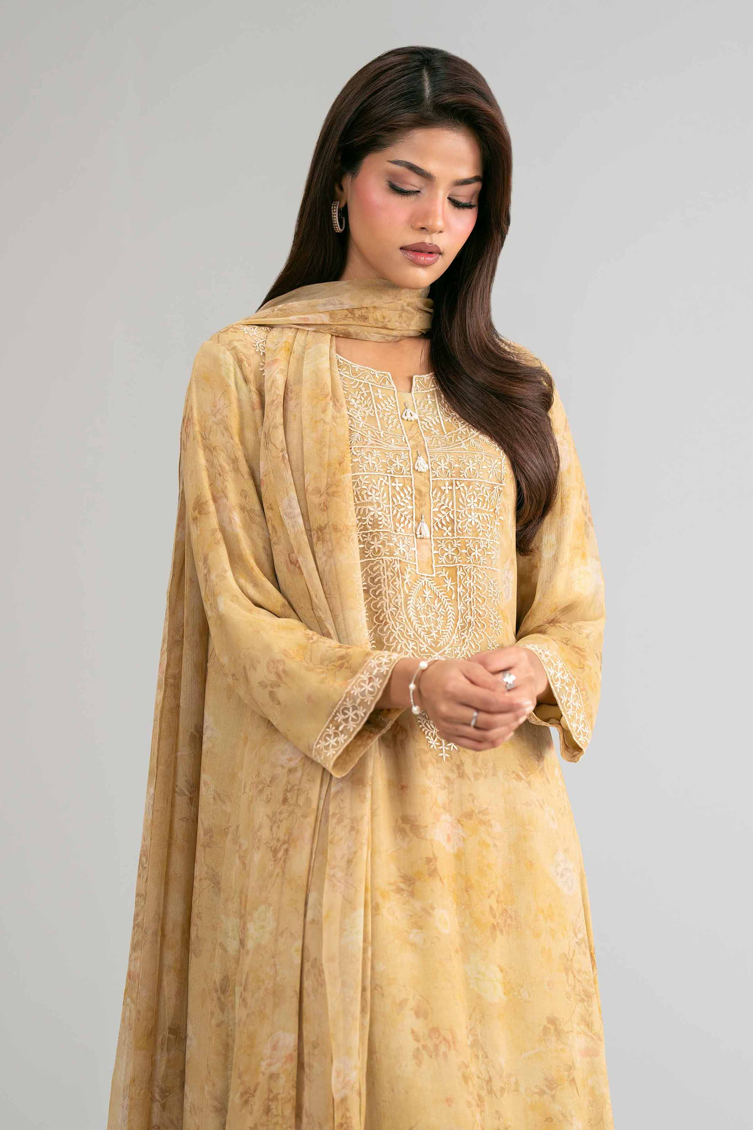 3 Piece - Digital Printed Embroidered Suit - 42619532