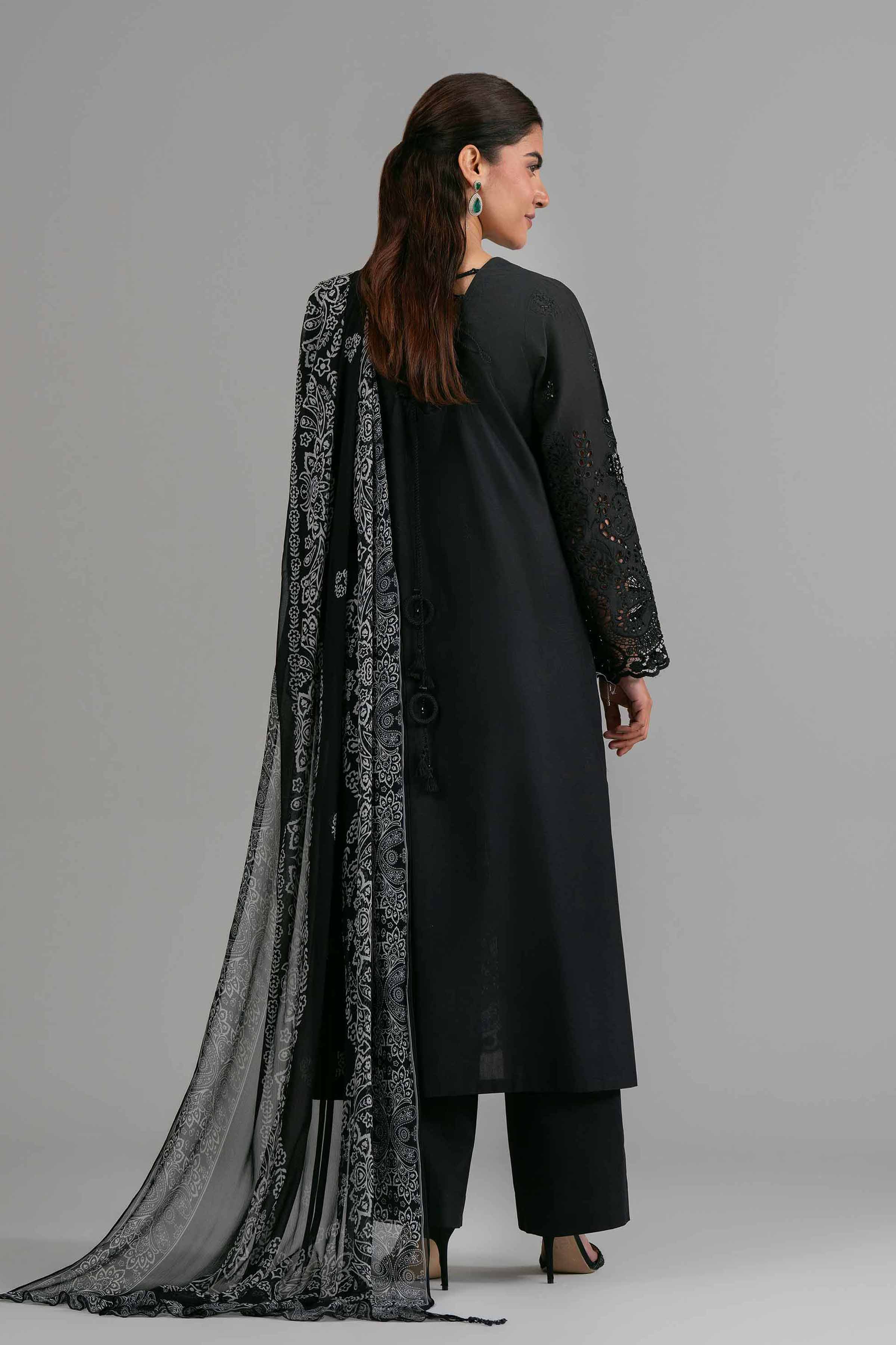 3 Piece - Printed Embroidered Suit - 42619945