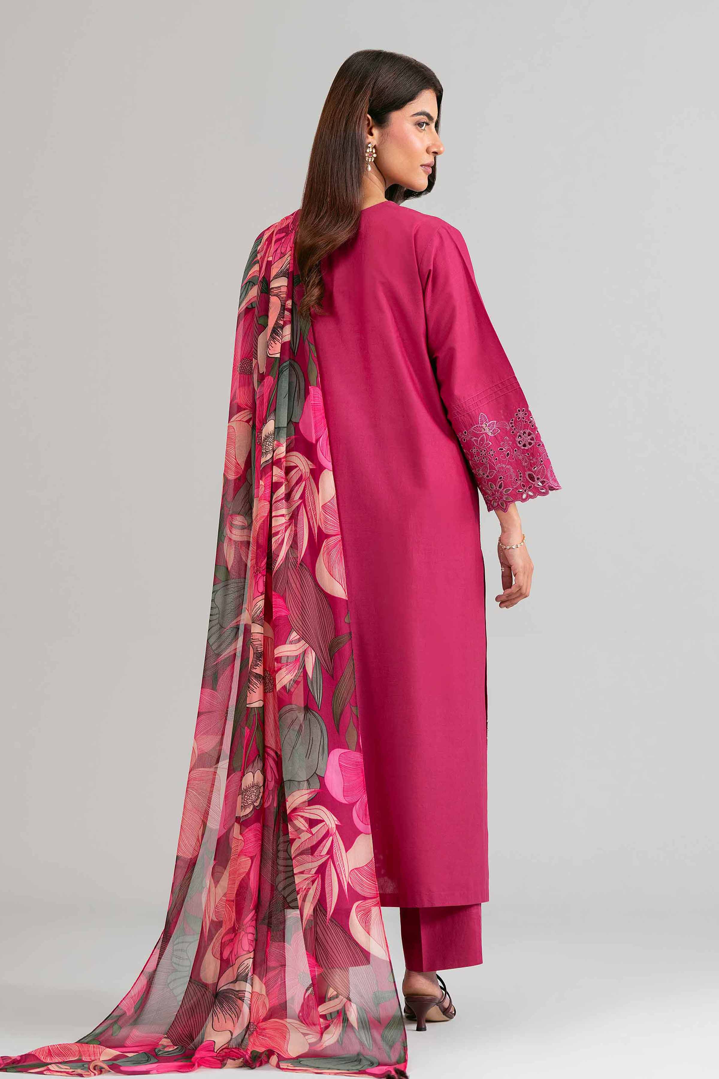 3 Piece - Printed Embroidered Suit - 42619956