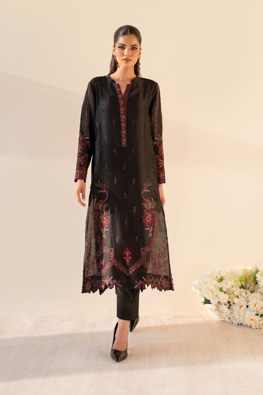 UE-434 Embroidered Pure Jacquard Silk