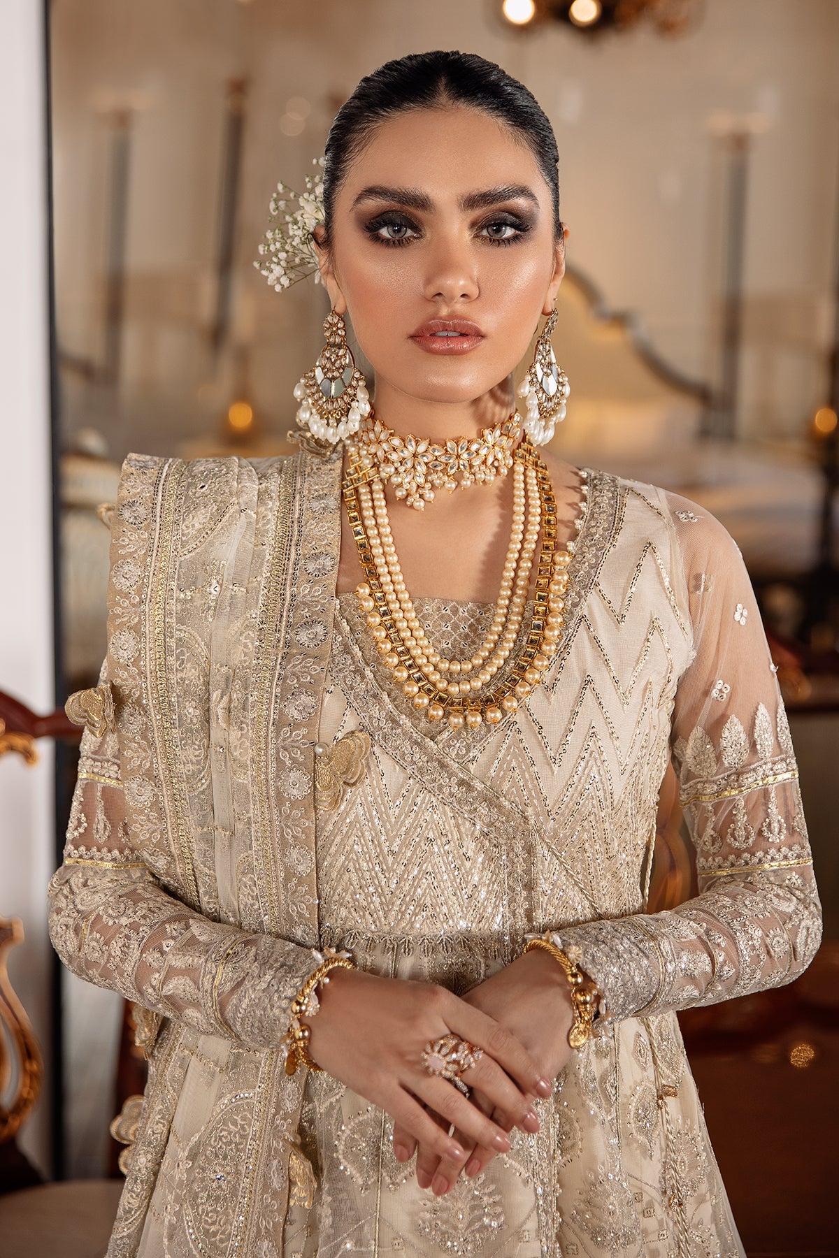 EMBROIDERED NET CH09-05 STITCHED