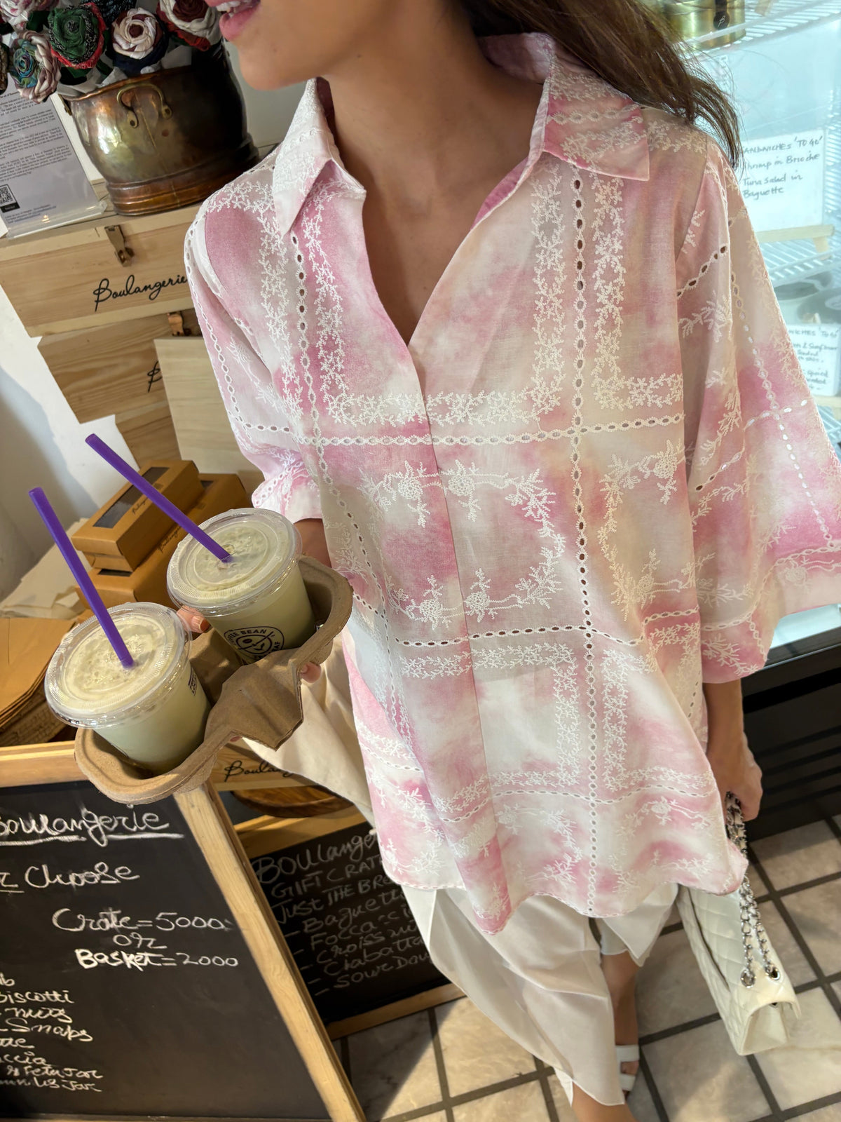 Pink Tie & Dye Chikankari Toby